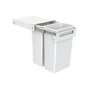 Hideaway Compact 2 x 40L Buckets | Handle Pull | White gallery detail image