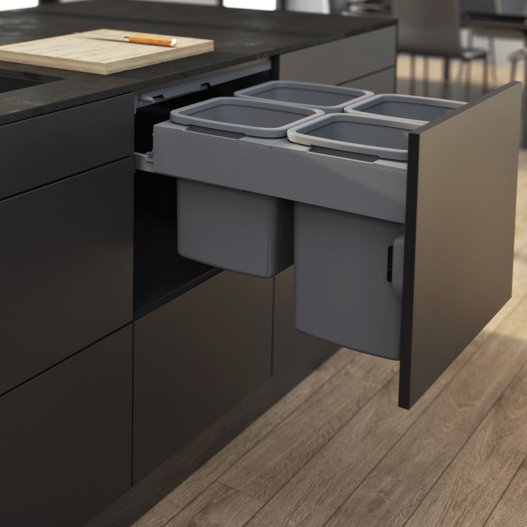 Concelo 4-in-1 Waste + Recycling Bin System gallery detail image