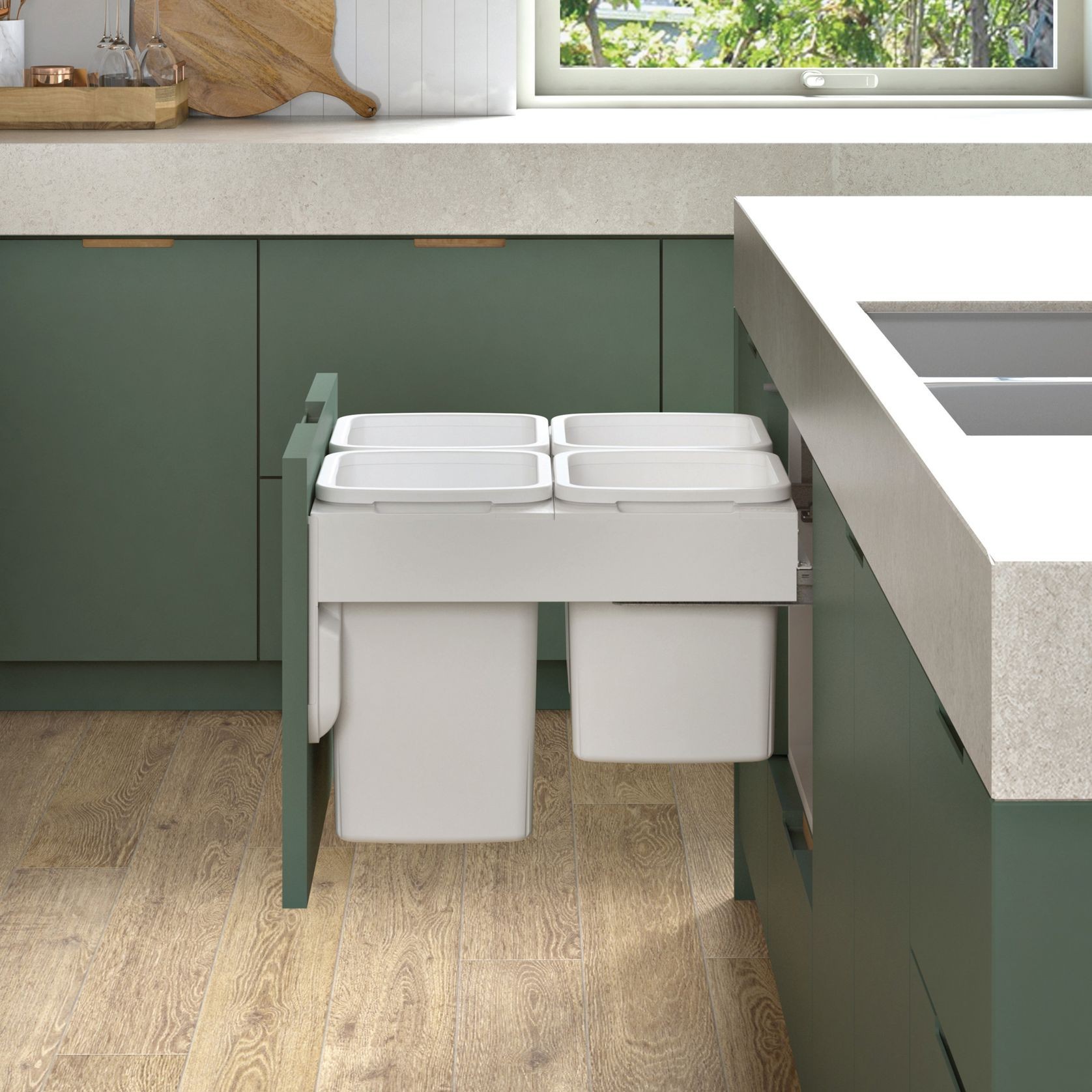 Concelo 4-in-1 Waste + Recycling Bin System gallery detail image