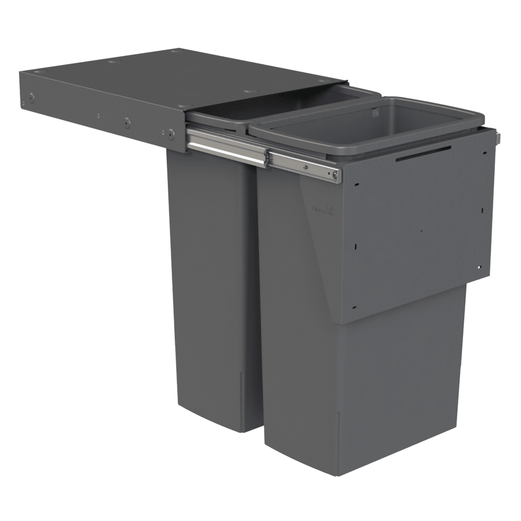 Hideaway Compact 2 x 40L Buckets | Door Pull | Cinder gallery detail image