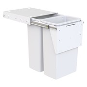 Hideaway Compact 2 x 40L Buckets | Door Pull | White gallery detail image