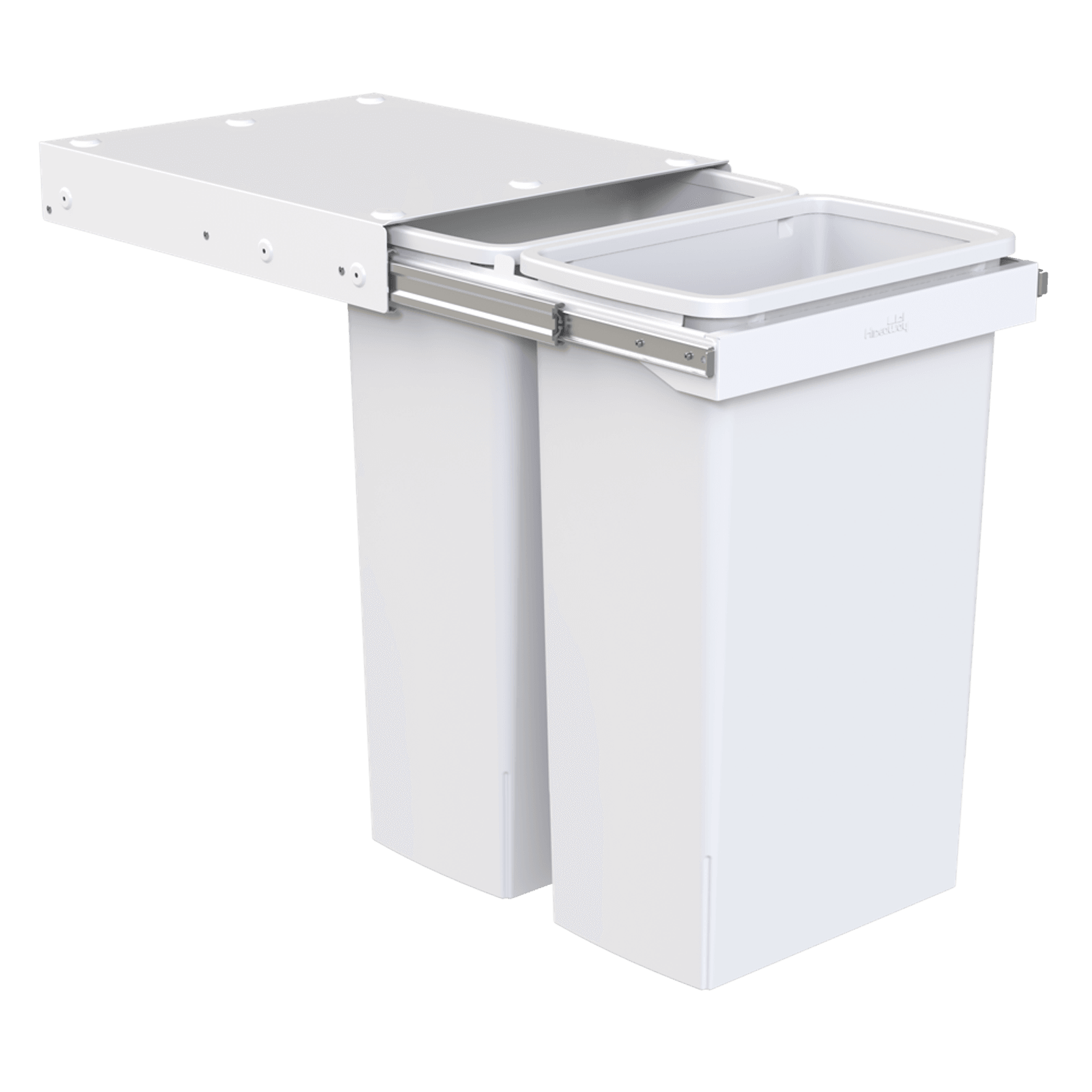 Hideaway Compact 2 x 40L Buckets | Handle Pull | White gallery detail image