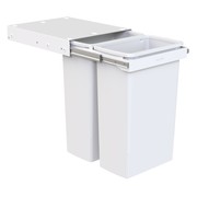 Hideaway Compact 2 x 40L Buckets | Handle Pull | White gallery detail image
