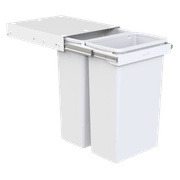 Hideaway Compact 2 x 40L Buckets | Handle Pull | White gallery detail image