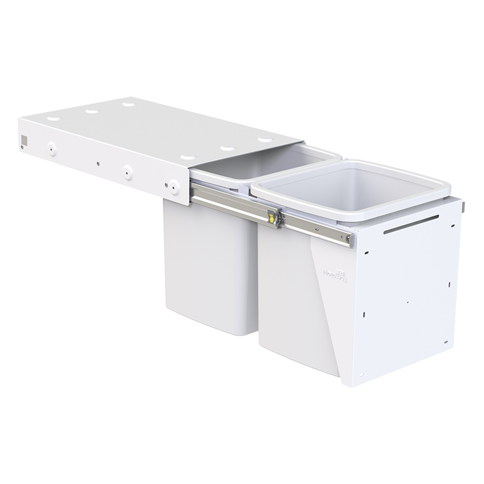 Hideaway Compact 2 x 15L Buckets | Door Pull | White gallery detail image