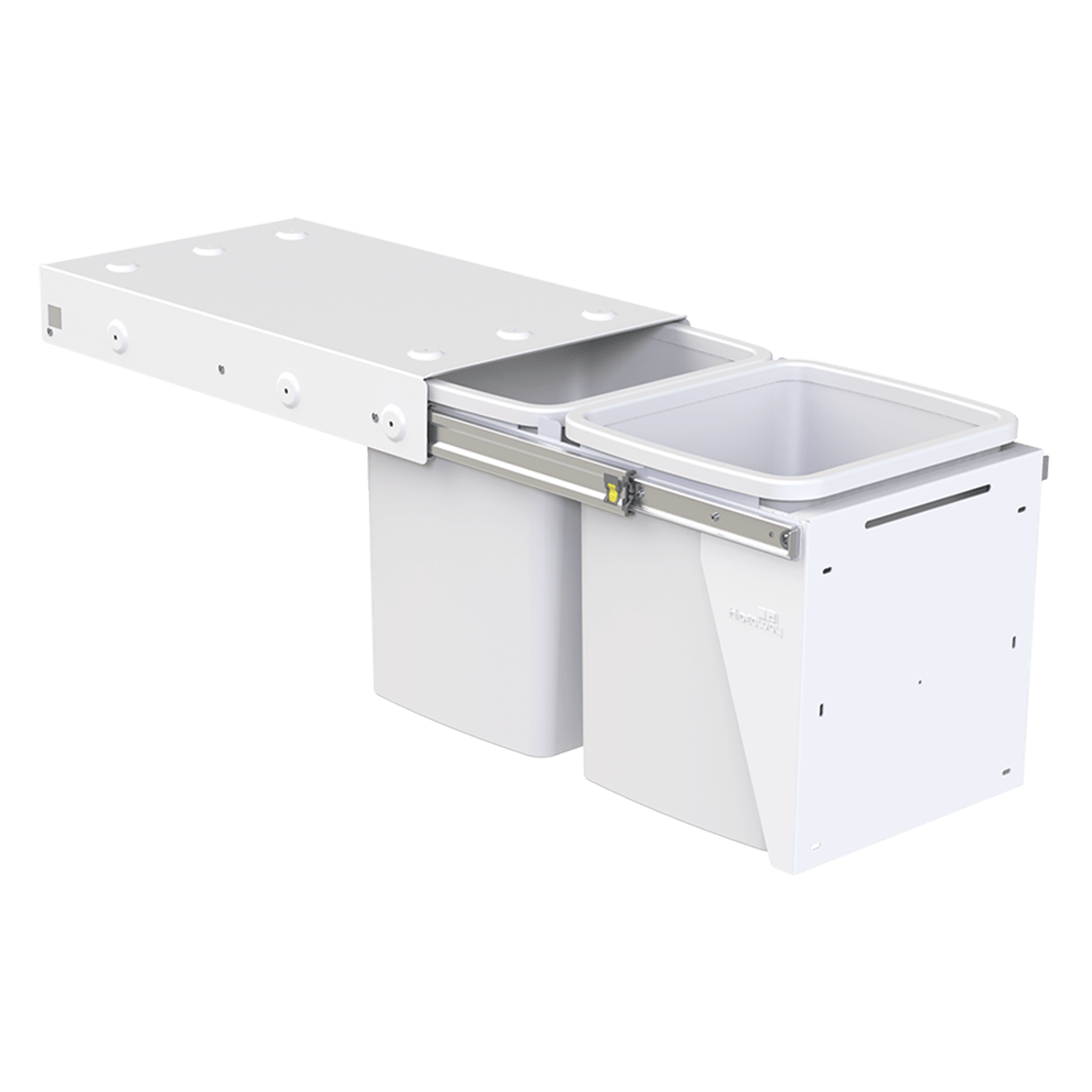 Hideaway Compact 2 x 15L Buckets | Door Pull | White gallery detail image