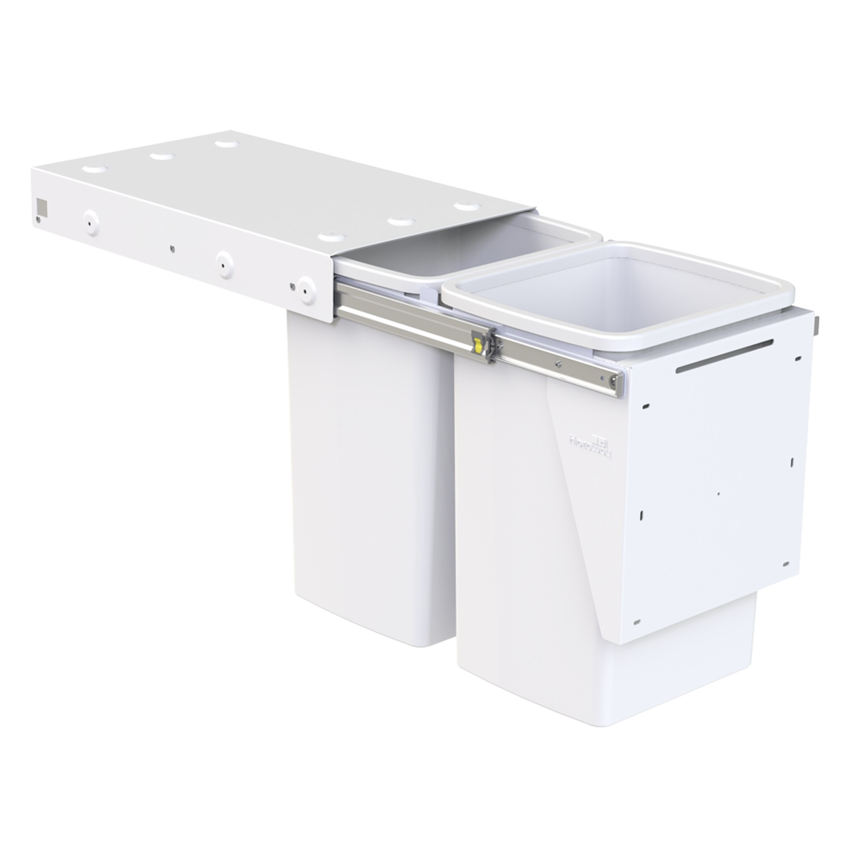 Hideaway Compact 2 x 20L Buckets | Door Pull | White gallery detail image