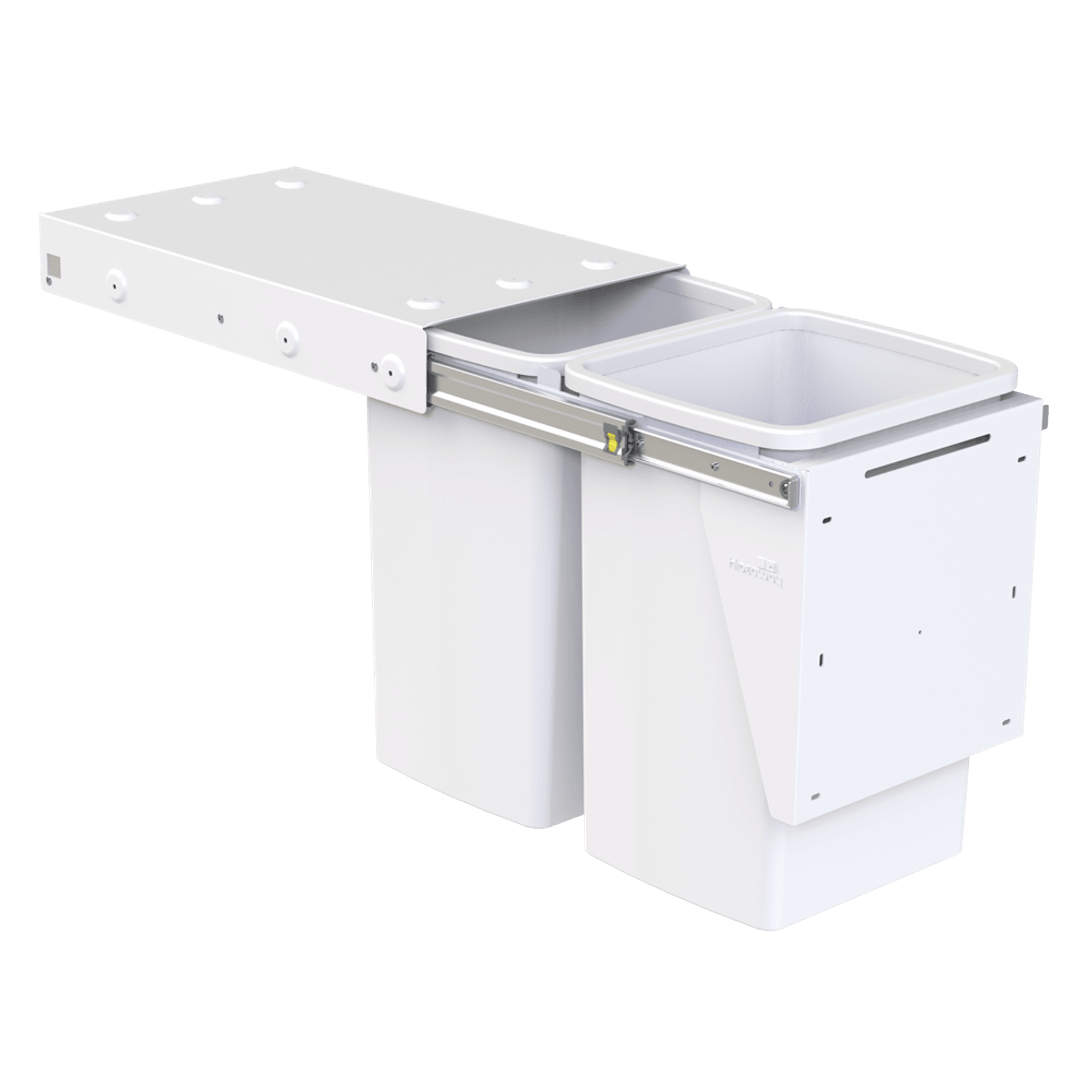Hideaway Compact 2 x 20L Buckets | Door Pull | White gallery detail image