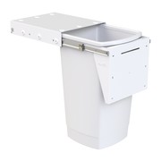Hideaway Compact 1 x 50L Bucket | Door Pull | White gallery detail image