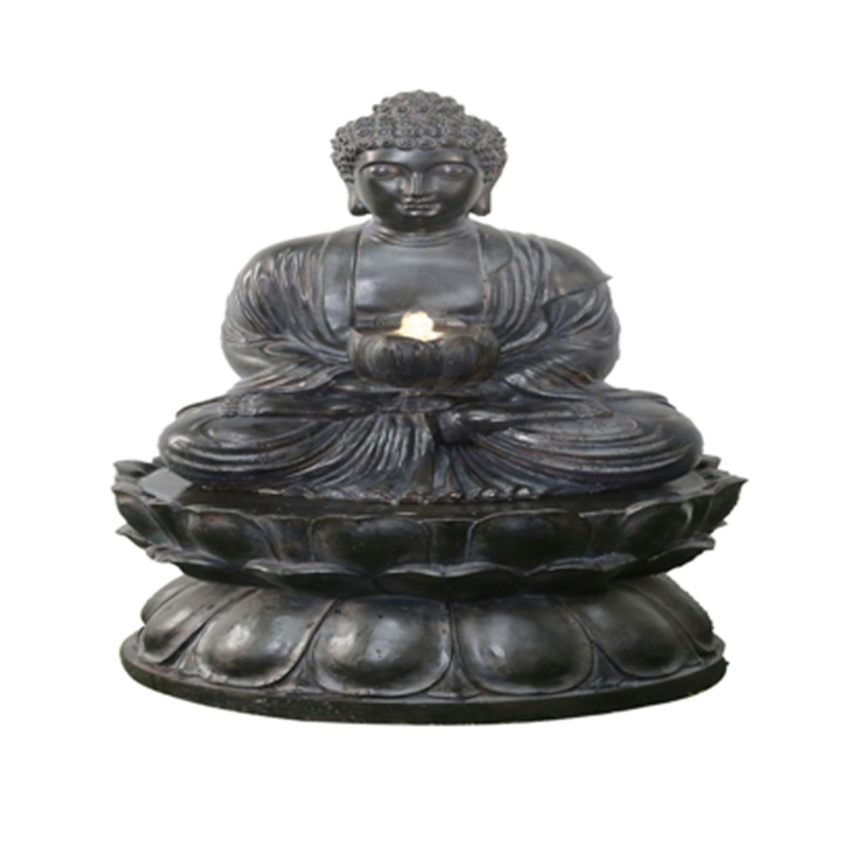 Buddha Water Fountain - Black (83cm) gallery detail image