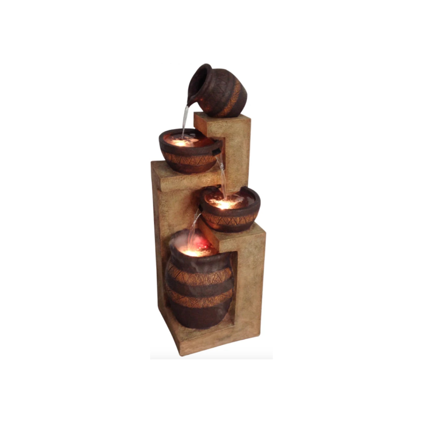 Rustic Tiered Pot Water Feature 38 x 38 x 117 gallery detail image