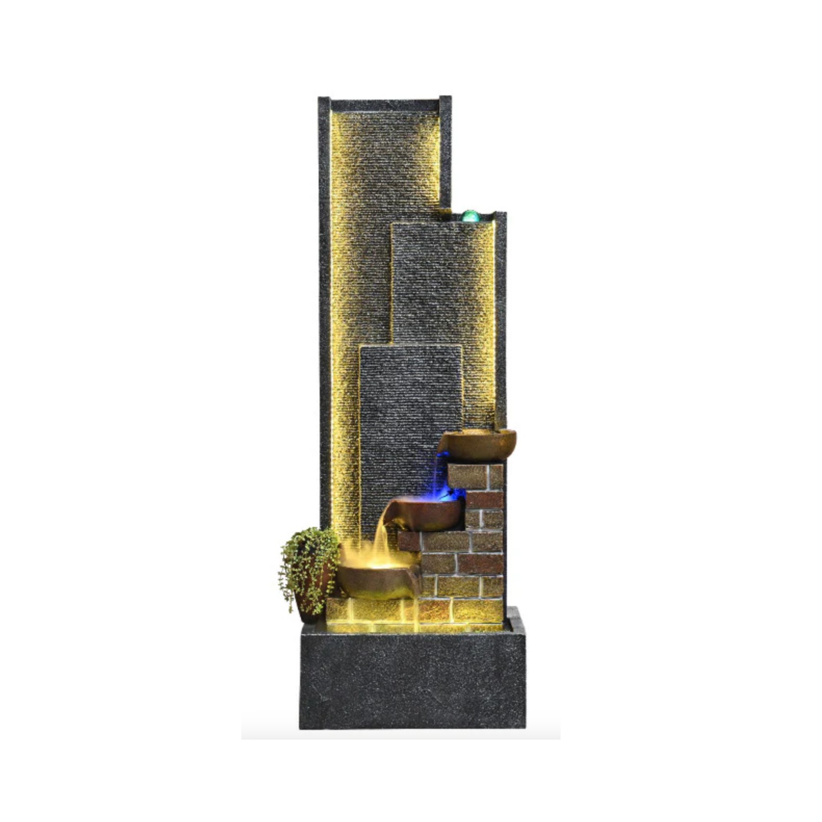 Modern Tiered Water Feature Grey 47 x 36 x 125cm gallery detail image