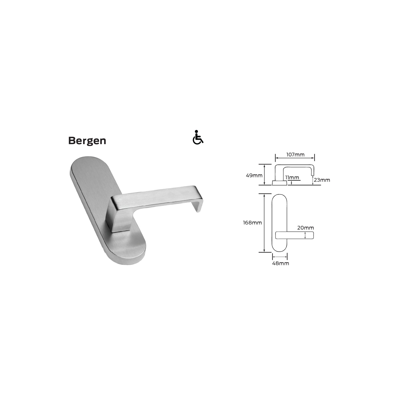 Legge 500 Series Bergen (B) Door Furniture gallery detail image