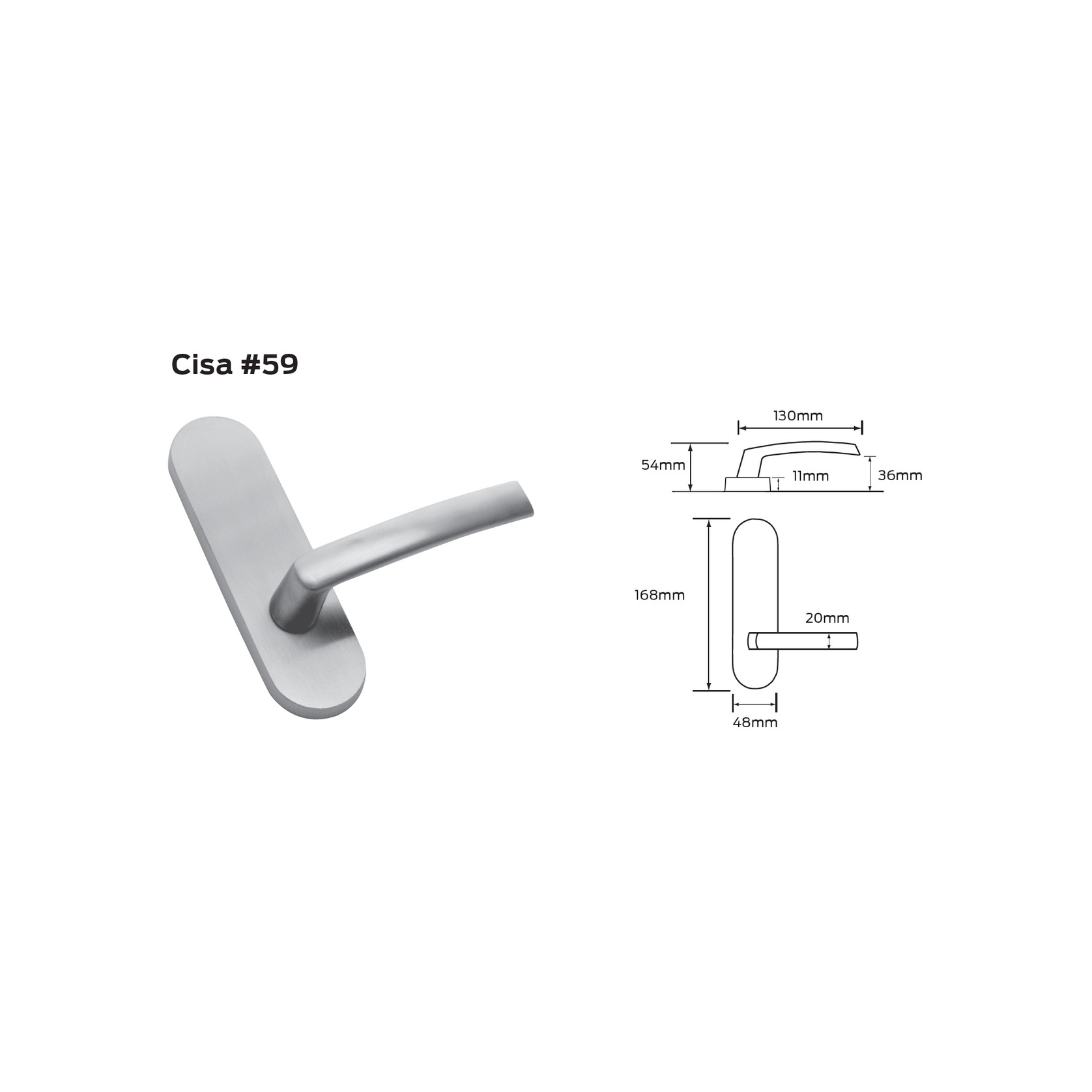 Legge 500 Series Cisa (59) Door Furniture gallery detail image