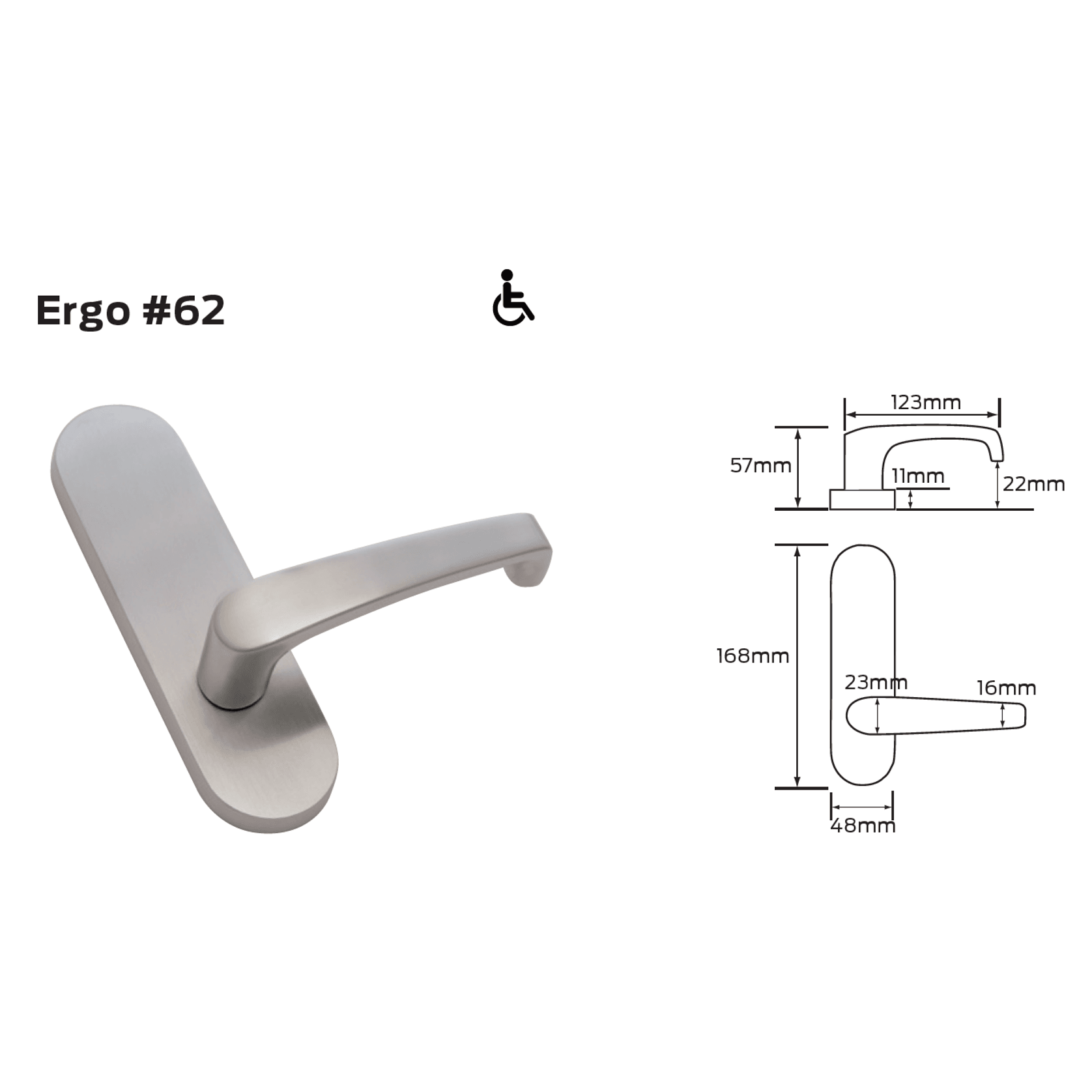 Legge 500 Series Ergo  (62) Door Furniture gallery detail image