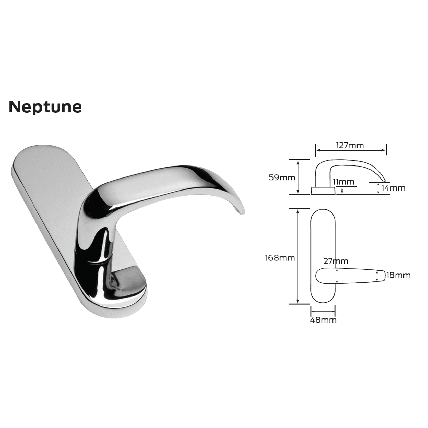 Legge 500 Series Neptune (N) Door Furniture gallery detail image