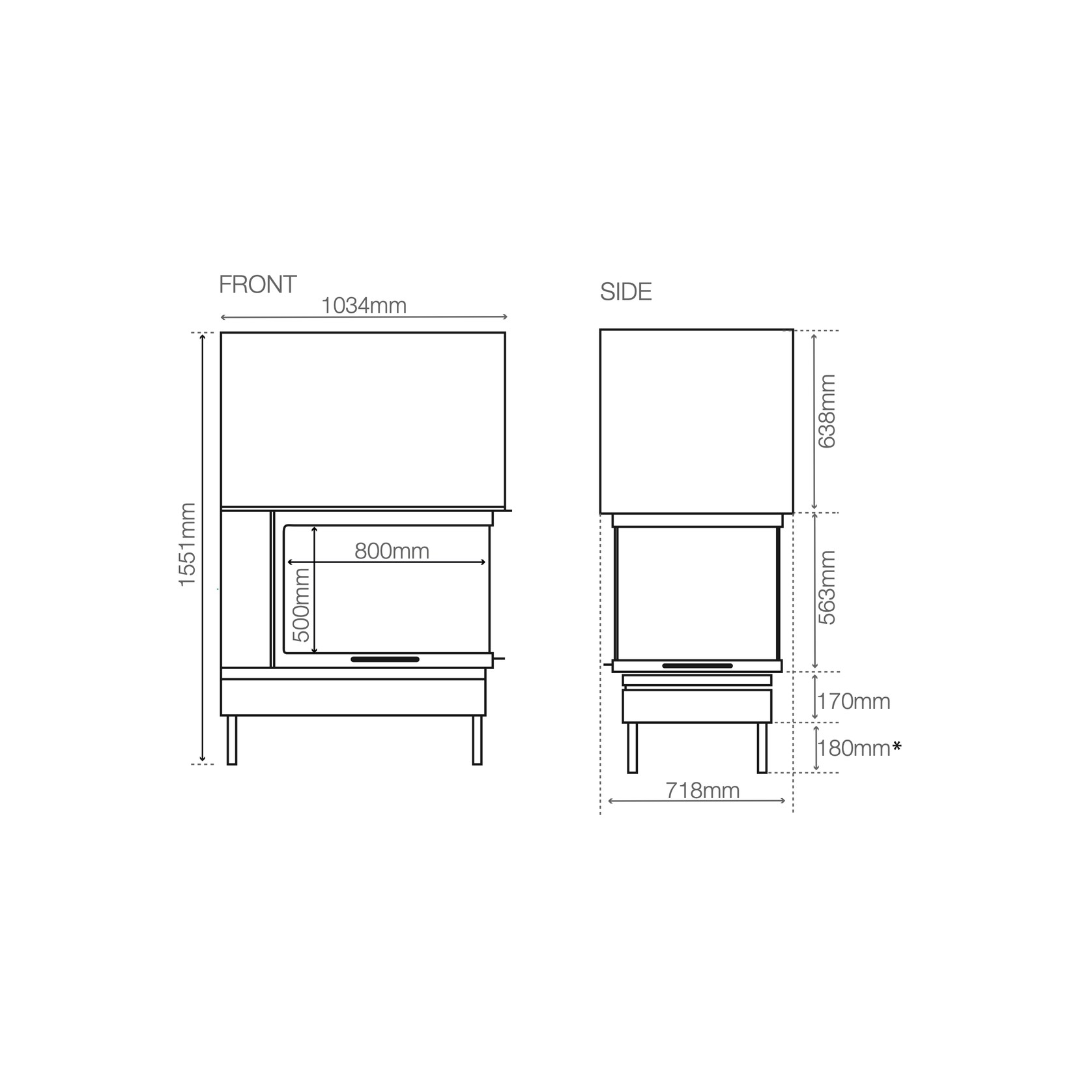 Axis EPI950 - Three Sided Wood Fireplace gallery detail image