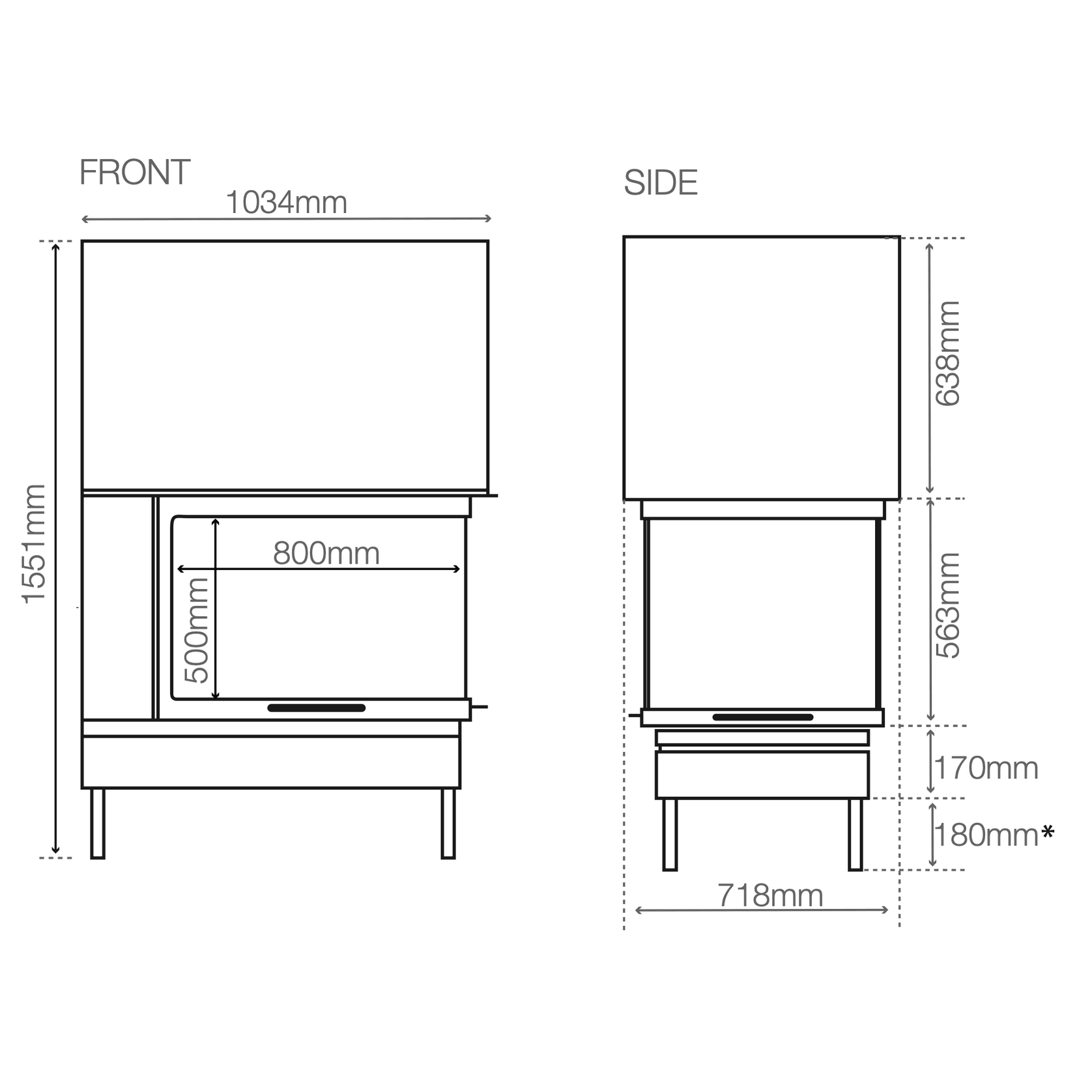 Axis EPI950 - Three Sided Wood Fireplace gallery detail image
