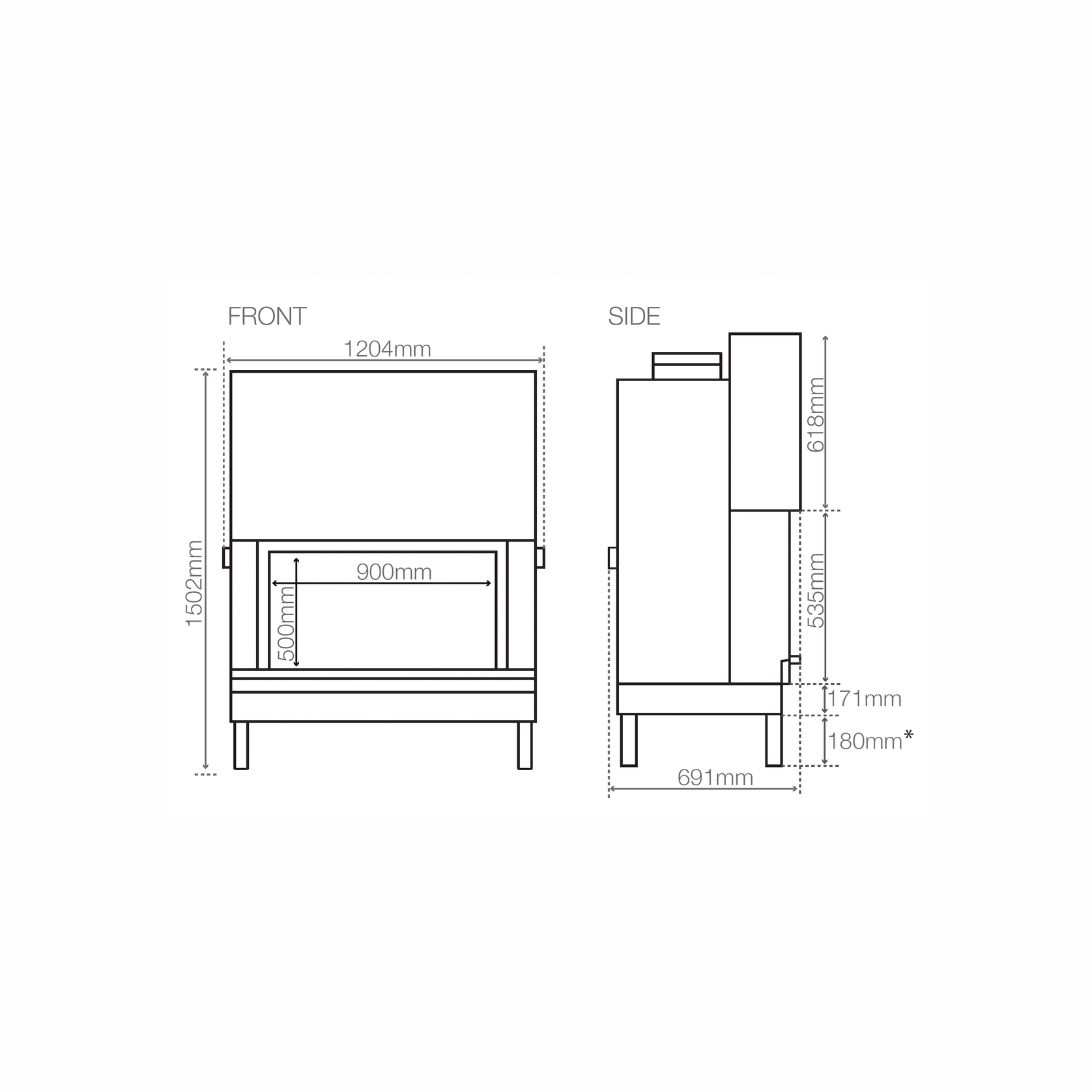 Axis H1200 - Contemporary Inbuilt Fireplace gallery detail image