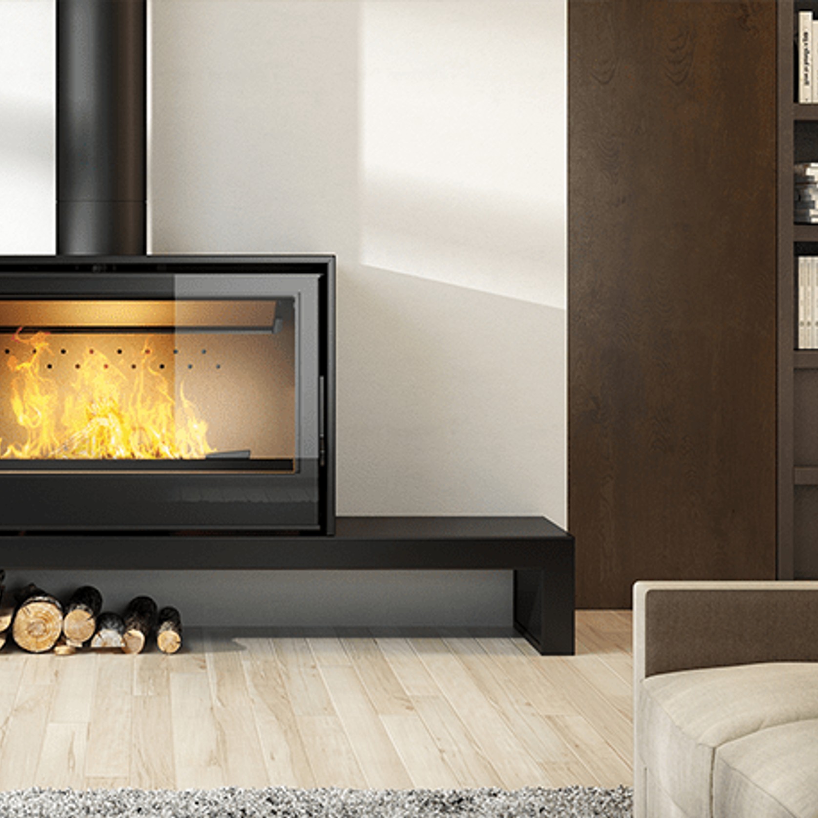 Axis L1000 Freestanding Wood Fireplace gallery detail image