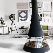 JC Bordelet Linea 914 - Suspended Wood Fireplace gallery detail image