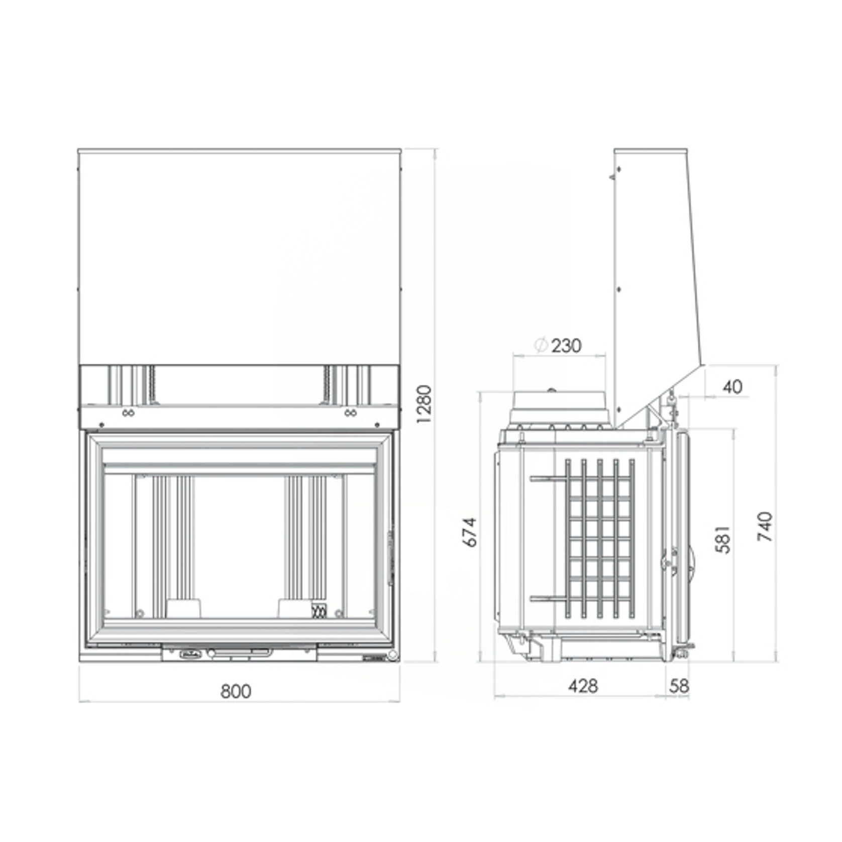 Cheminee Chazelles C800R Radiant Wood Fireplace gallery detail image