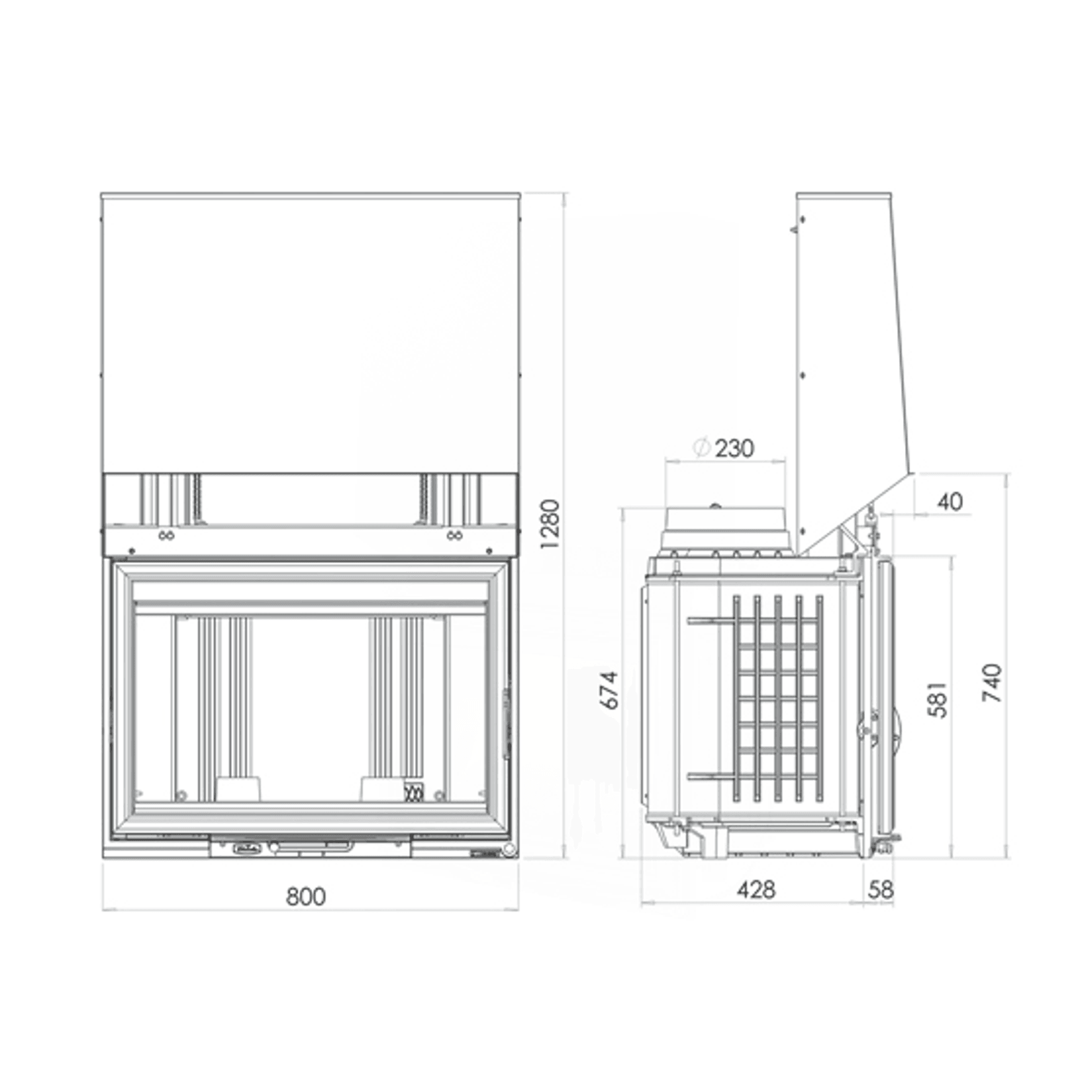 Cheminee Chazelles C800R Radiant Wood Fireplace gallery detail image
