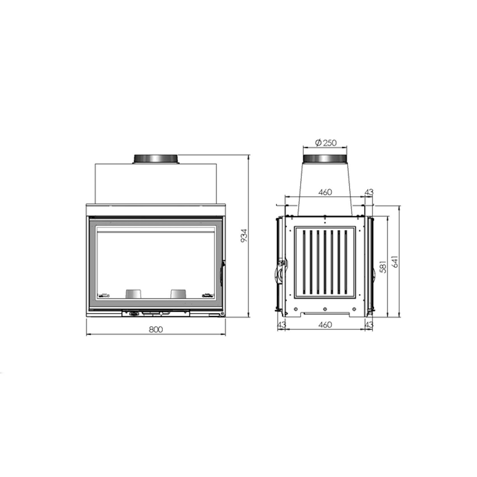 Cheminee Chazelles CDF800L Radiant Wood Fireplace gallery detail image