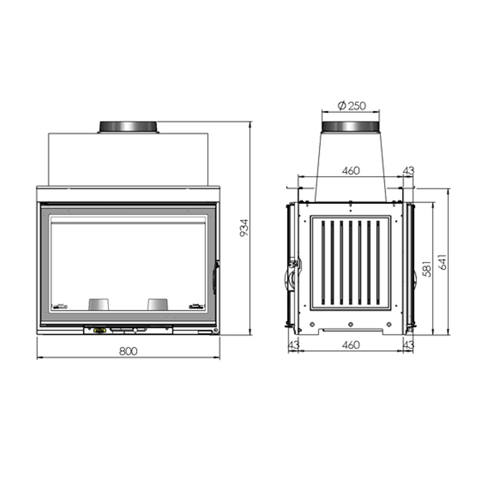 Cheminee Chazelles CDF800L Radiant Wood Fireplace gallery detail image