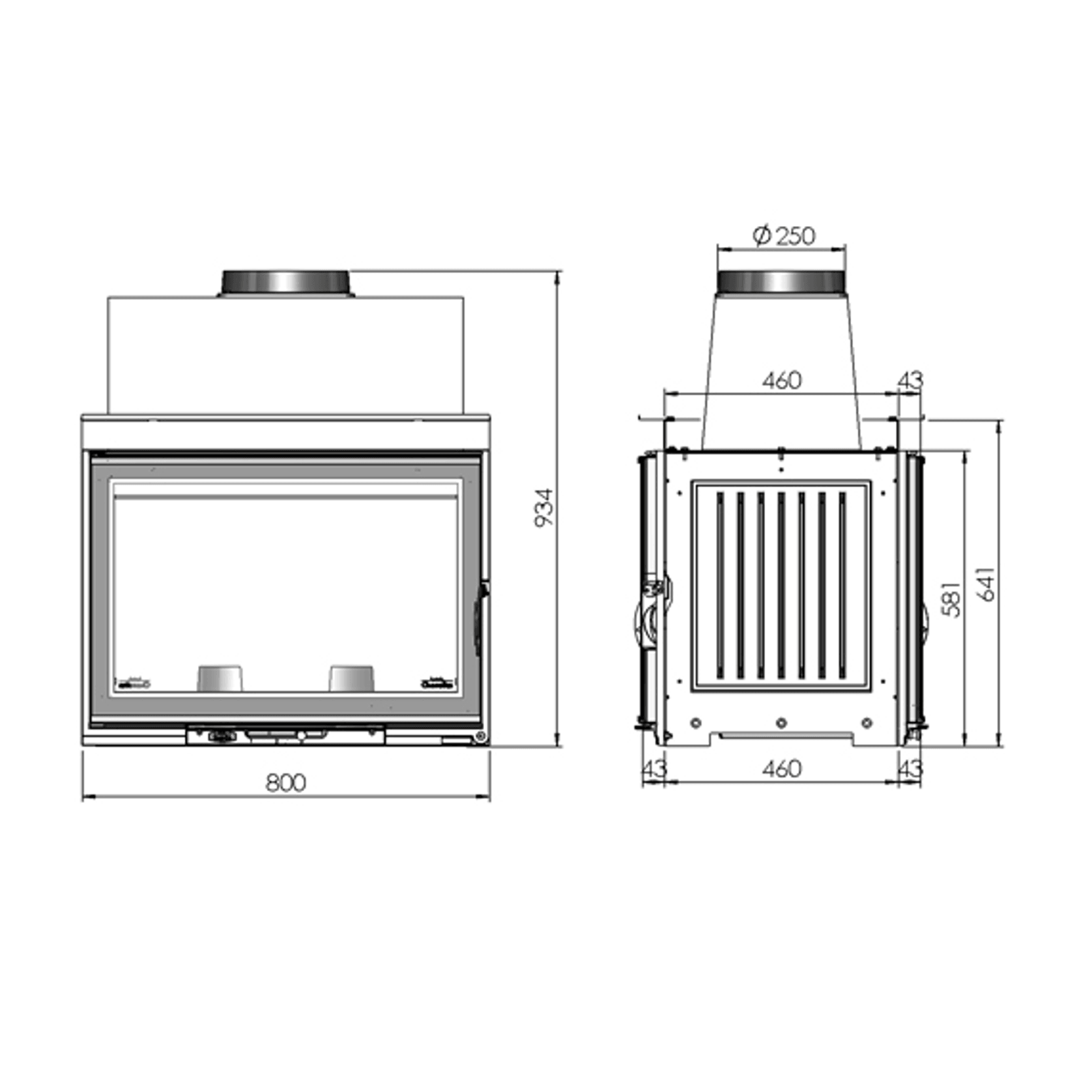 Cheminee Chazelles CDF800L Radiant Wood Fireplace gallery detail image