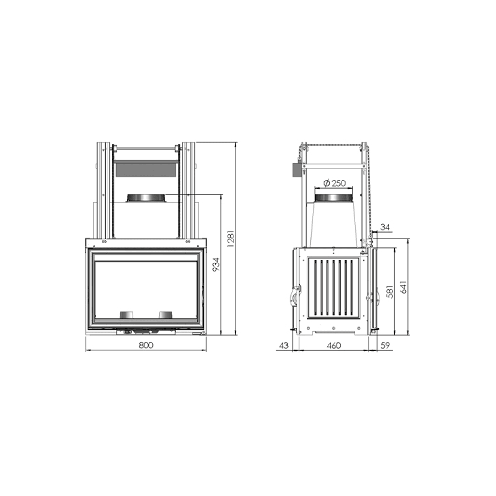 Cheminee Chazelles CDF800R Radiant Wood Fireplace gallery detail image