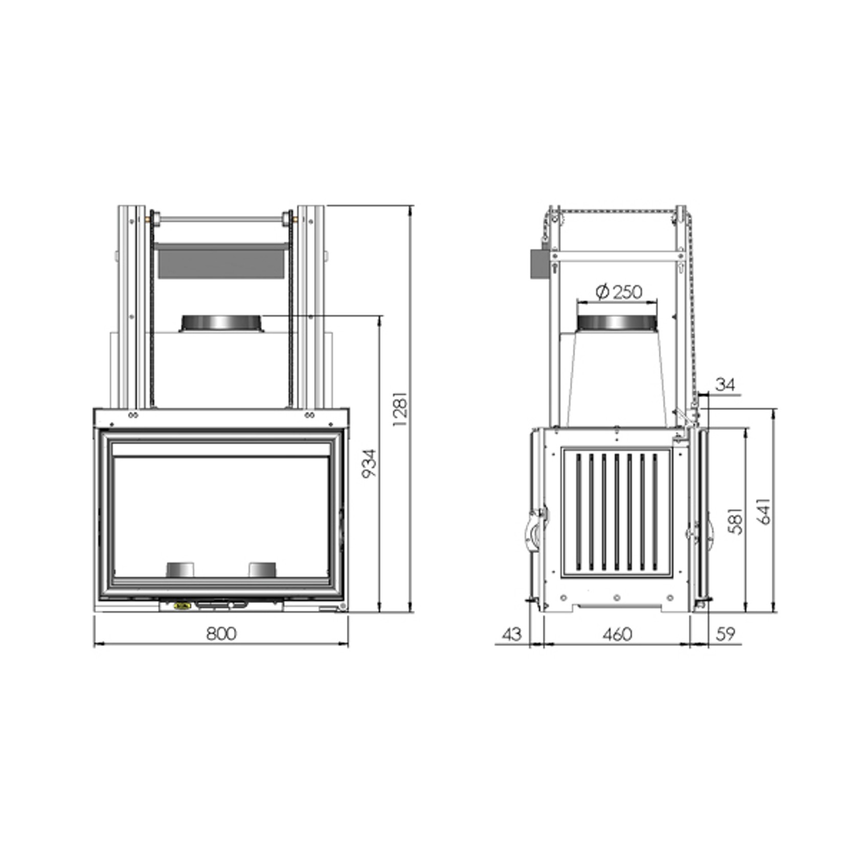 Cheminee Chazelles CDF800R Radiant Wood Fireplace gallery detail image