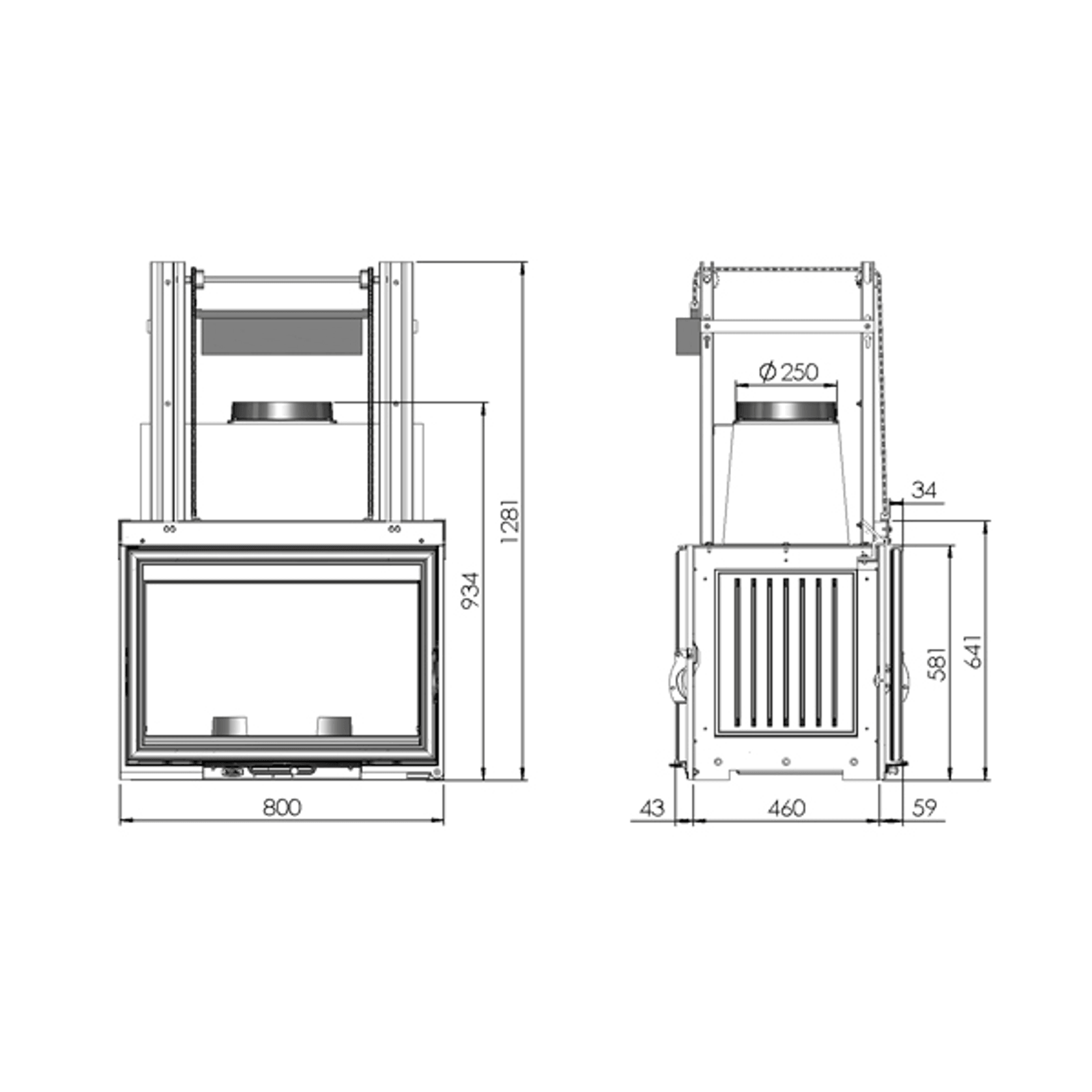 Cheminee Chazelles CDF800R Radiant Wood Fireplace gallery detail image
