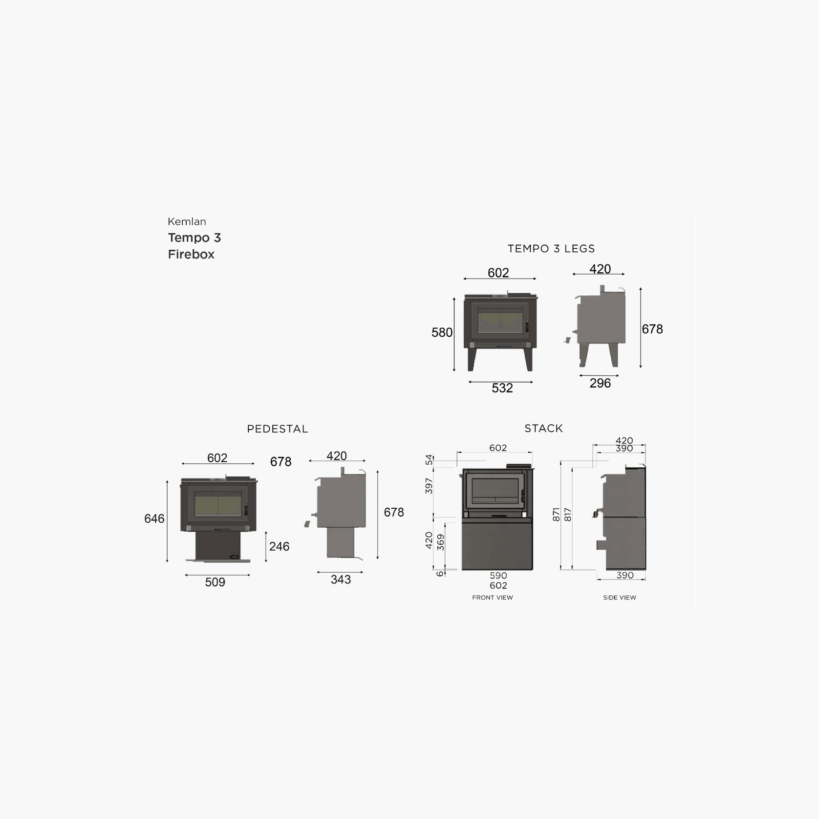 Kemlan Tempo 3 Rural Wood Fireplace gallery detail image