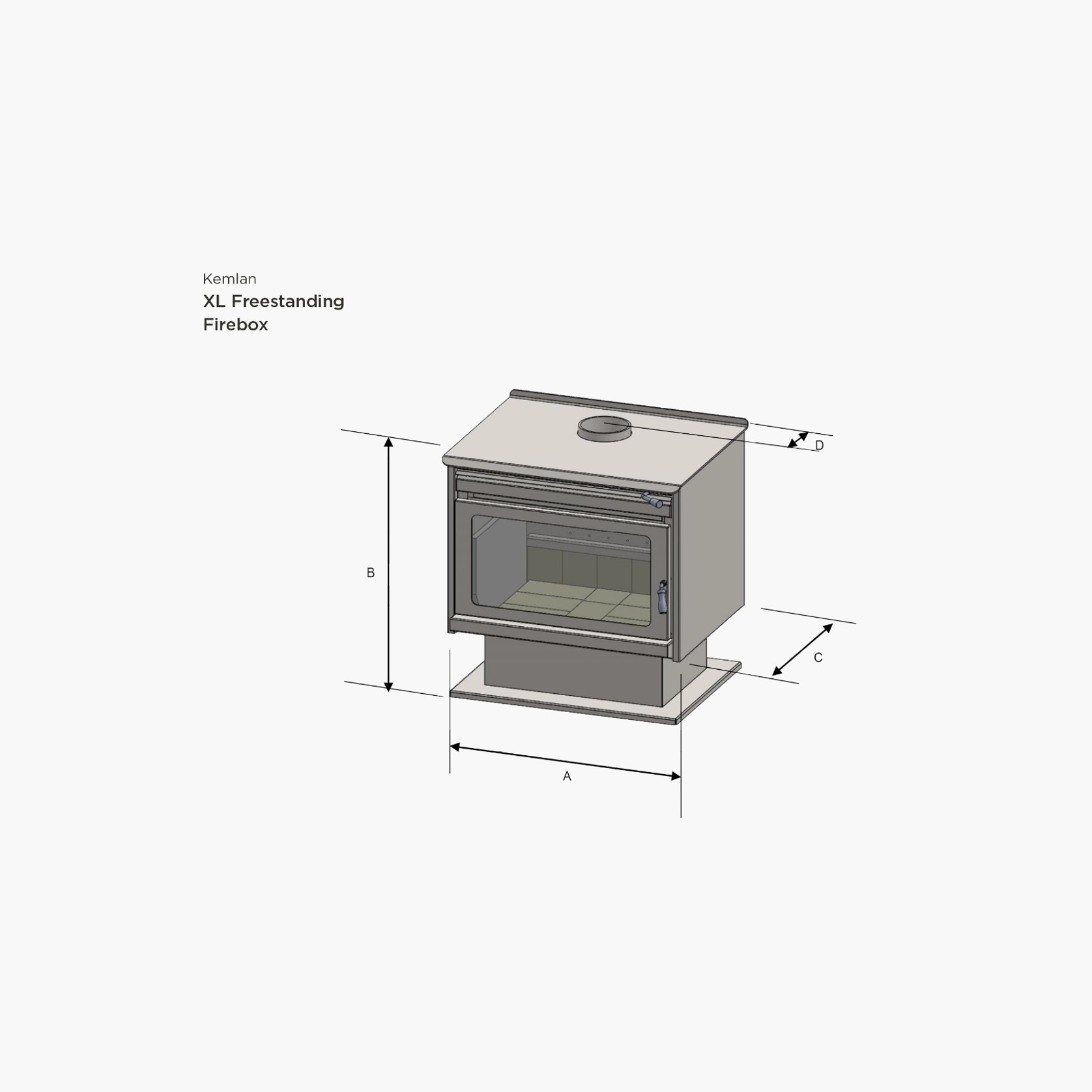 Kemlan XL Freestanding Rural Wood Fireplace gallery detail image