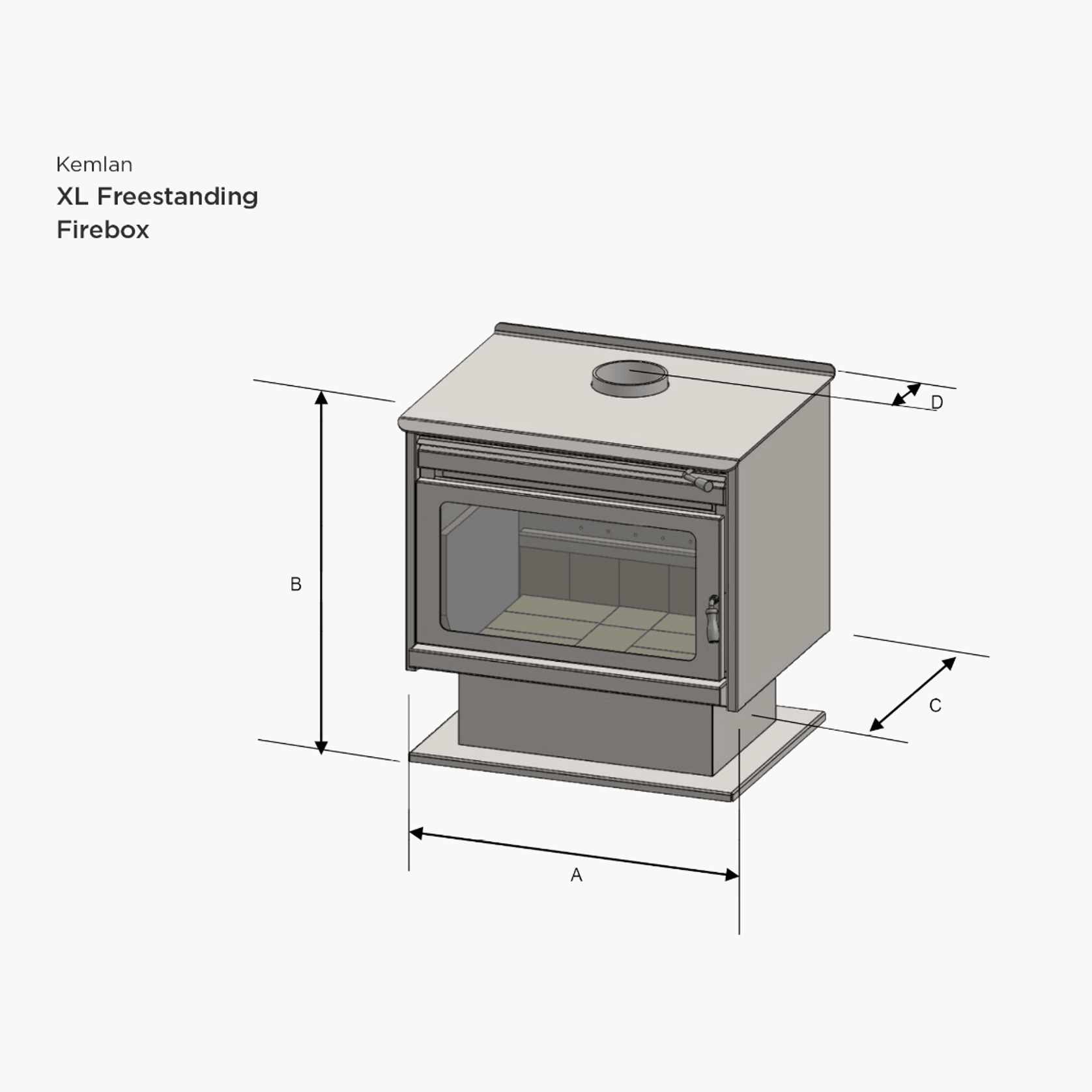 Kemlan XL Freestanding Rural Wood Fireplace gallery detail image