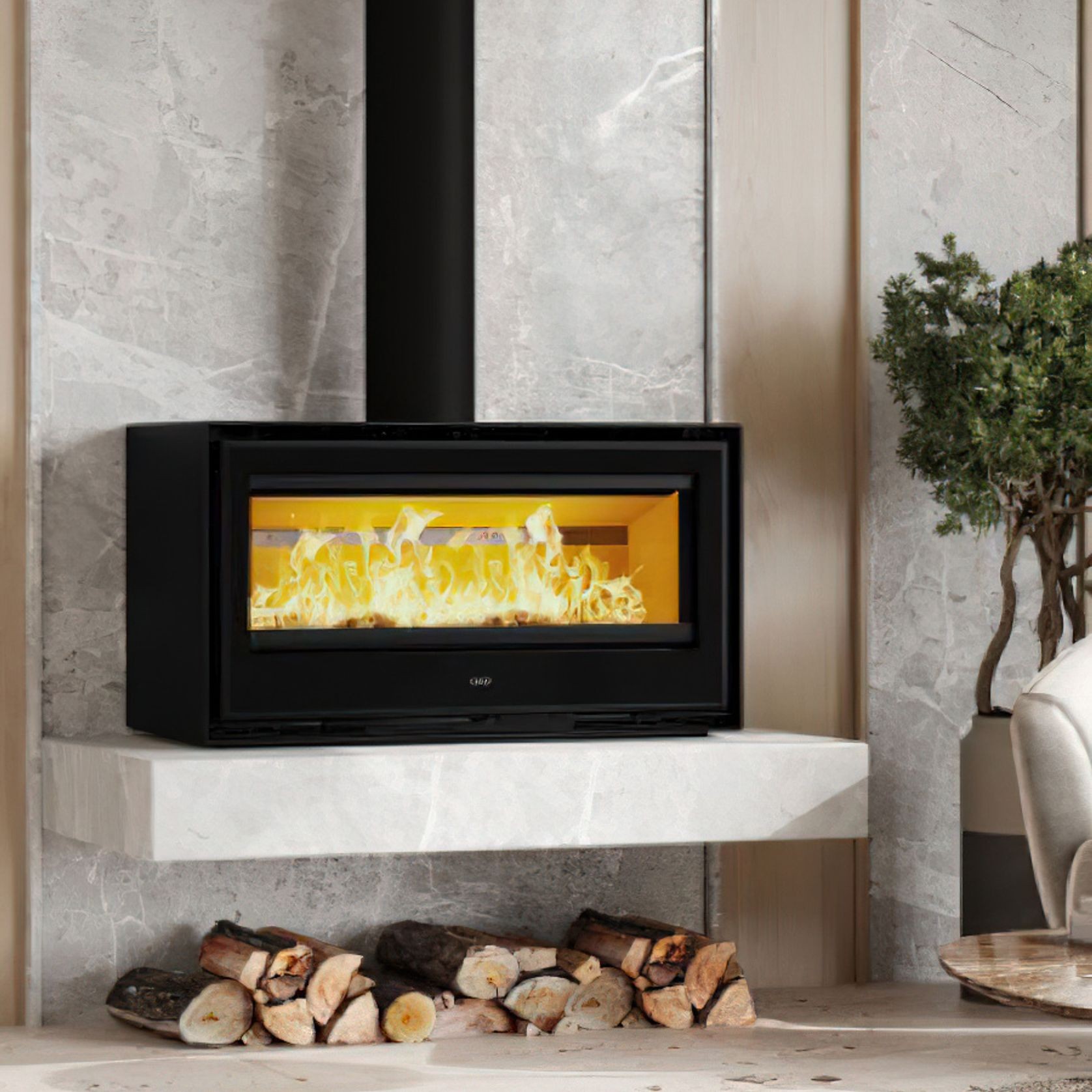 ADF Clare 100S Freestanding Wood Fireplace gallery detail image
