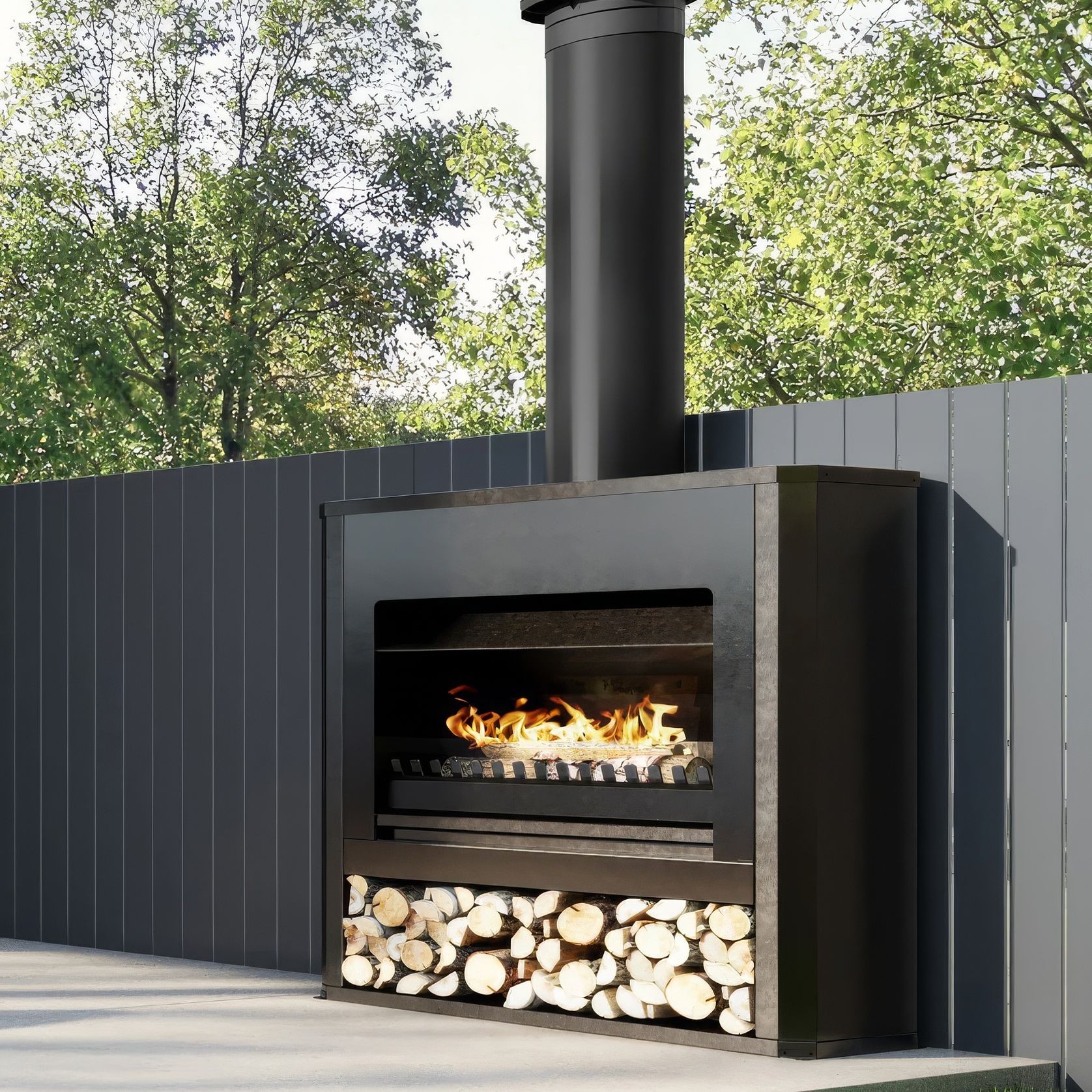 Jetmaster Alfresco 850 Outdoor Wood Fireplace gallery detail image
