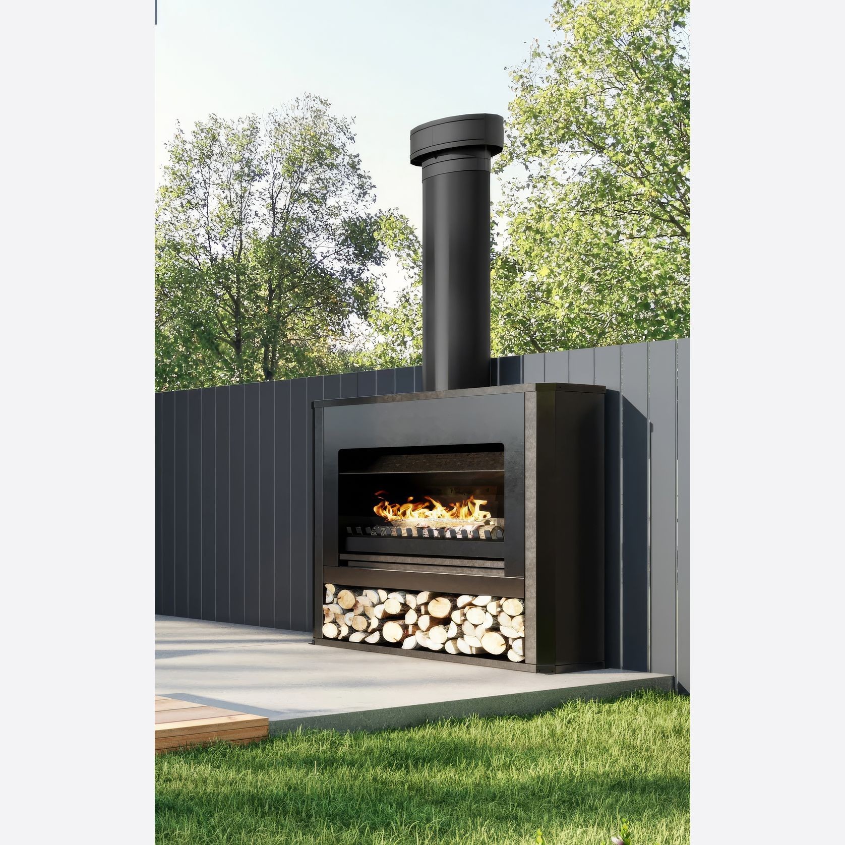 Jetmaster Alfresco 850 Outdoor Wood Fireplace gallery detail image