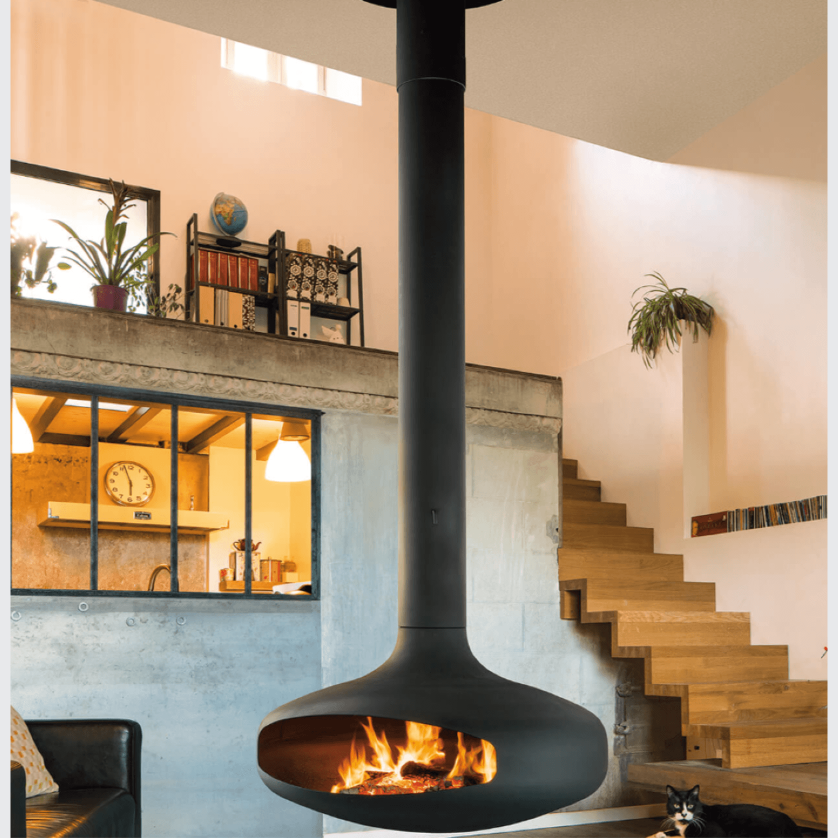 Focus Suspended Indoor Wood Fire Range gallery detail image