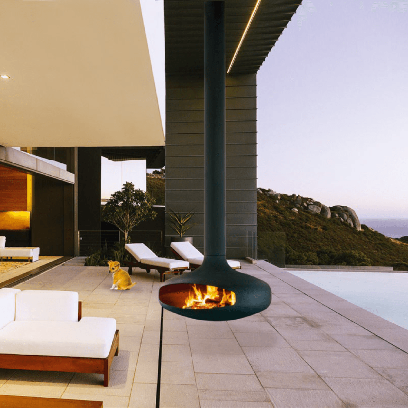 Domo Suspended Outdoor Fireplace gallery detail image