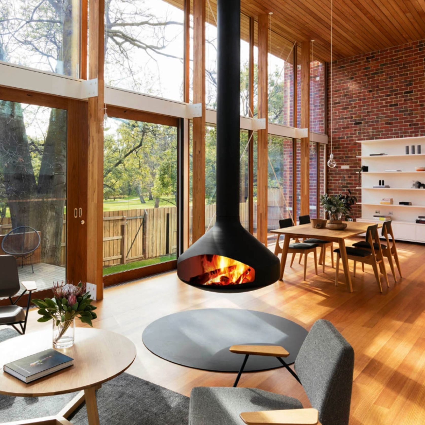 Focus Suspended Indoor Wood Fire Range gallery detail image