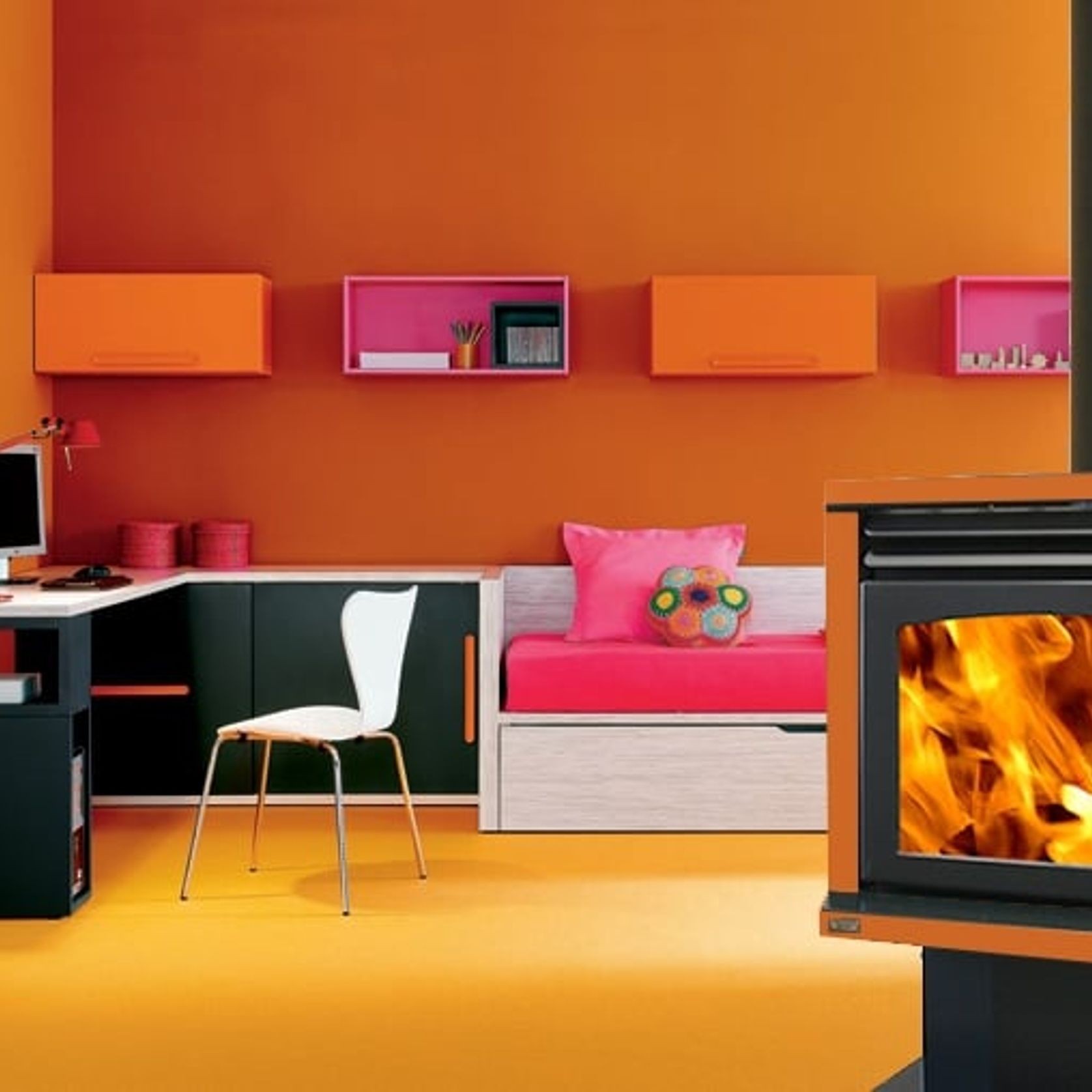 Ethos Genesis Freestanding Wood Fireplace gallery detail image