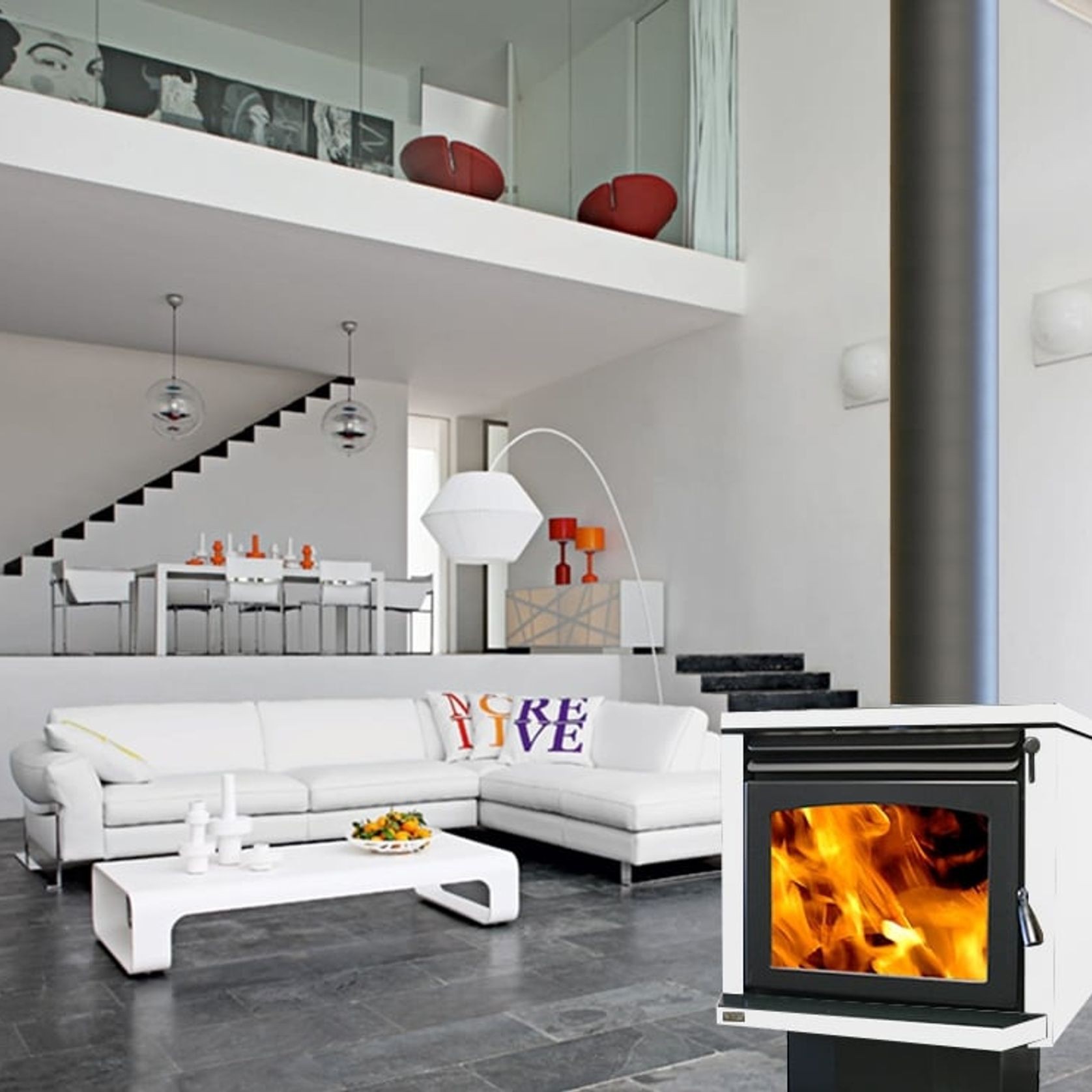 Ethos Genesis Freestanding Wood Fireplace gallery detail image