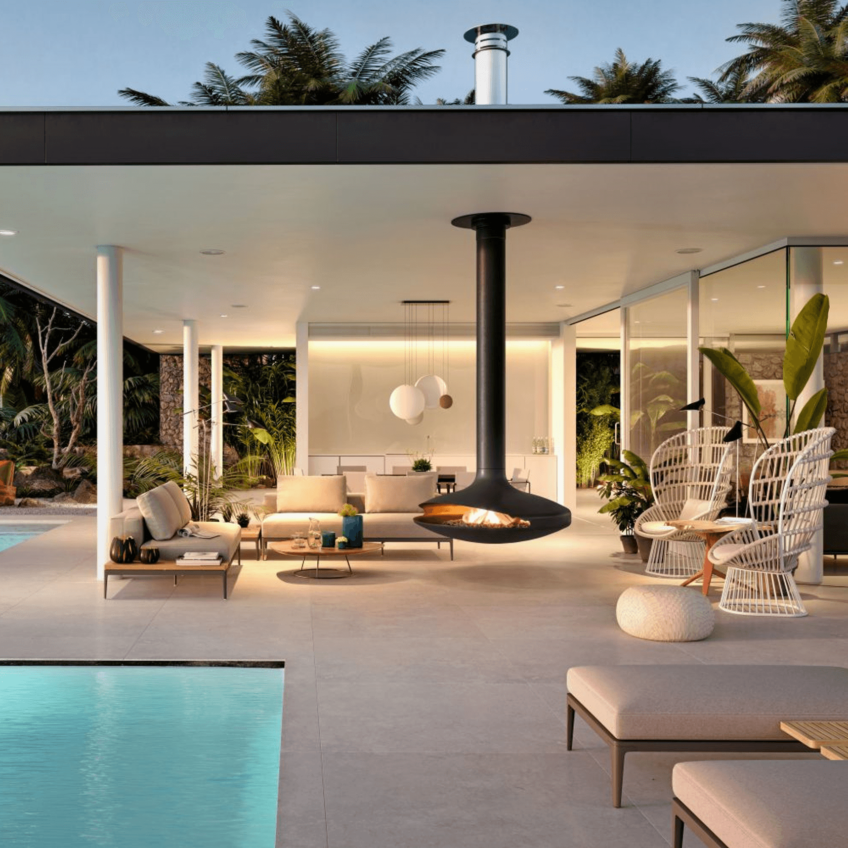 Gyrofocus Suspended Outdoor Fireplace gallery detail image