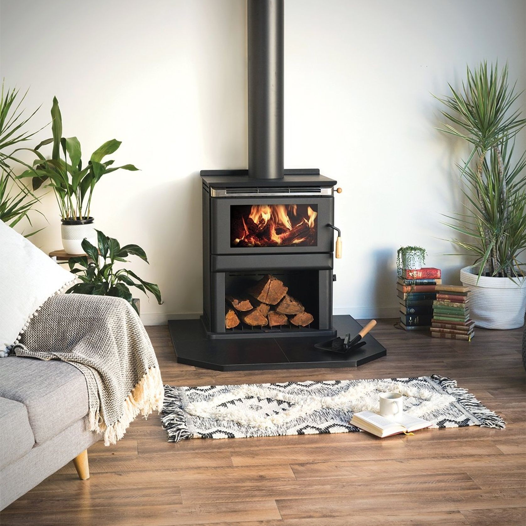 Kalora Woodstack 500C Convection Heater With a 4m Flue Kit gallery detail image