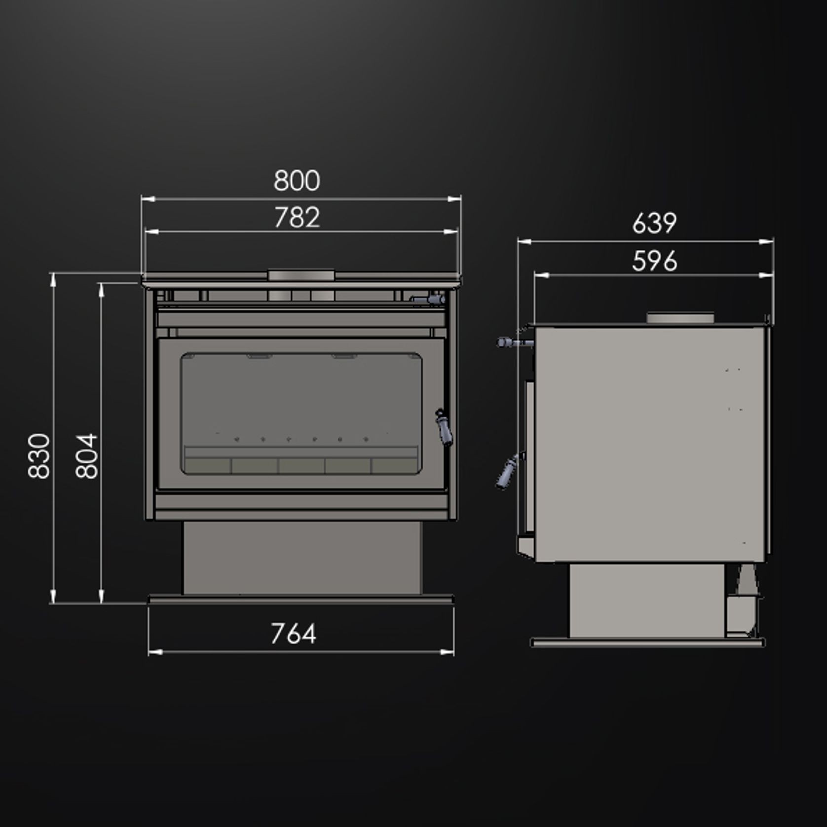 Kemlan XL Wood Fireplace With 4 M Flue Kit gallery detail image
