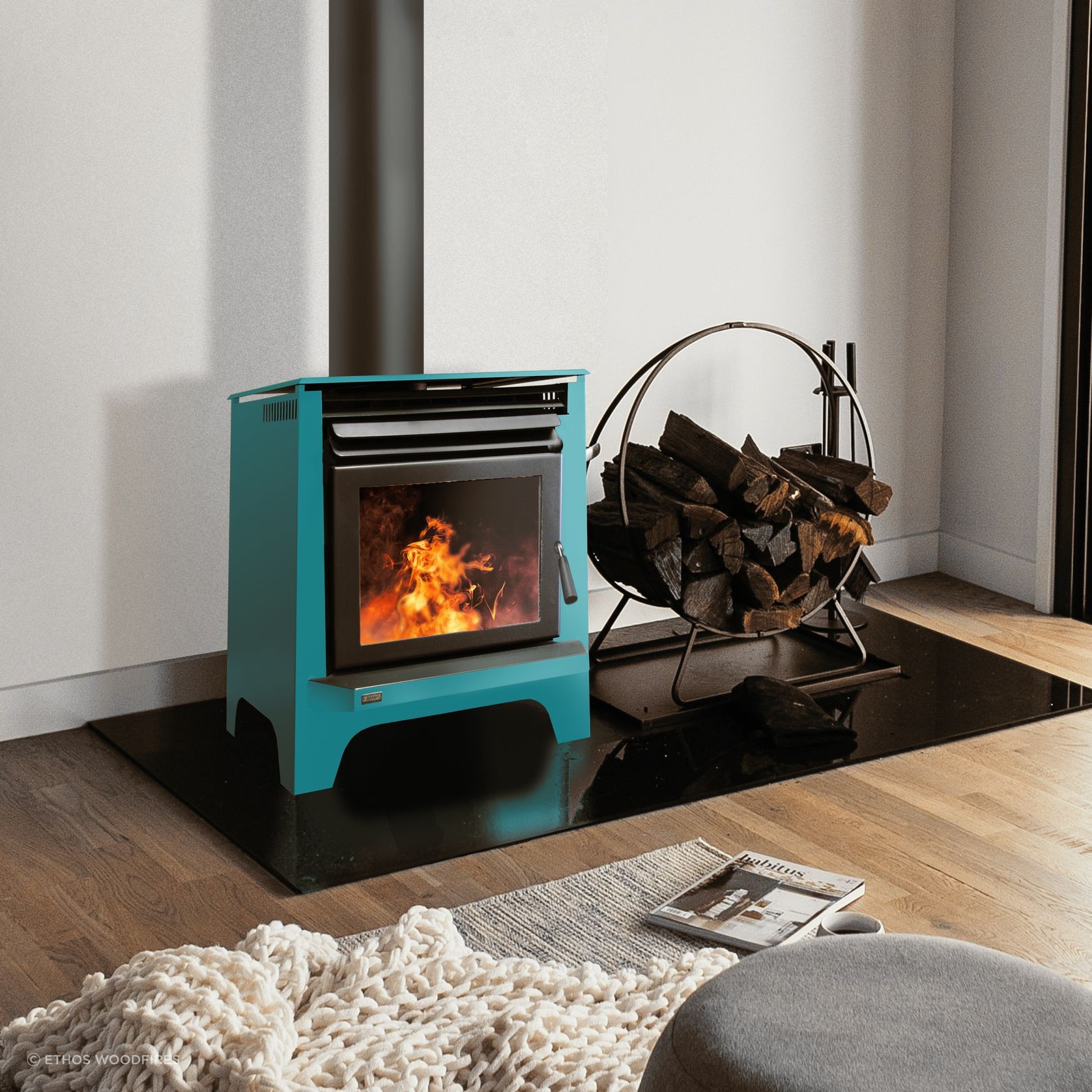Phoenix Freestanding Wood Fireplace gallery detail image