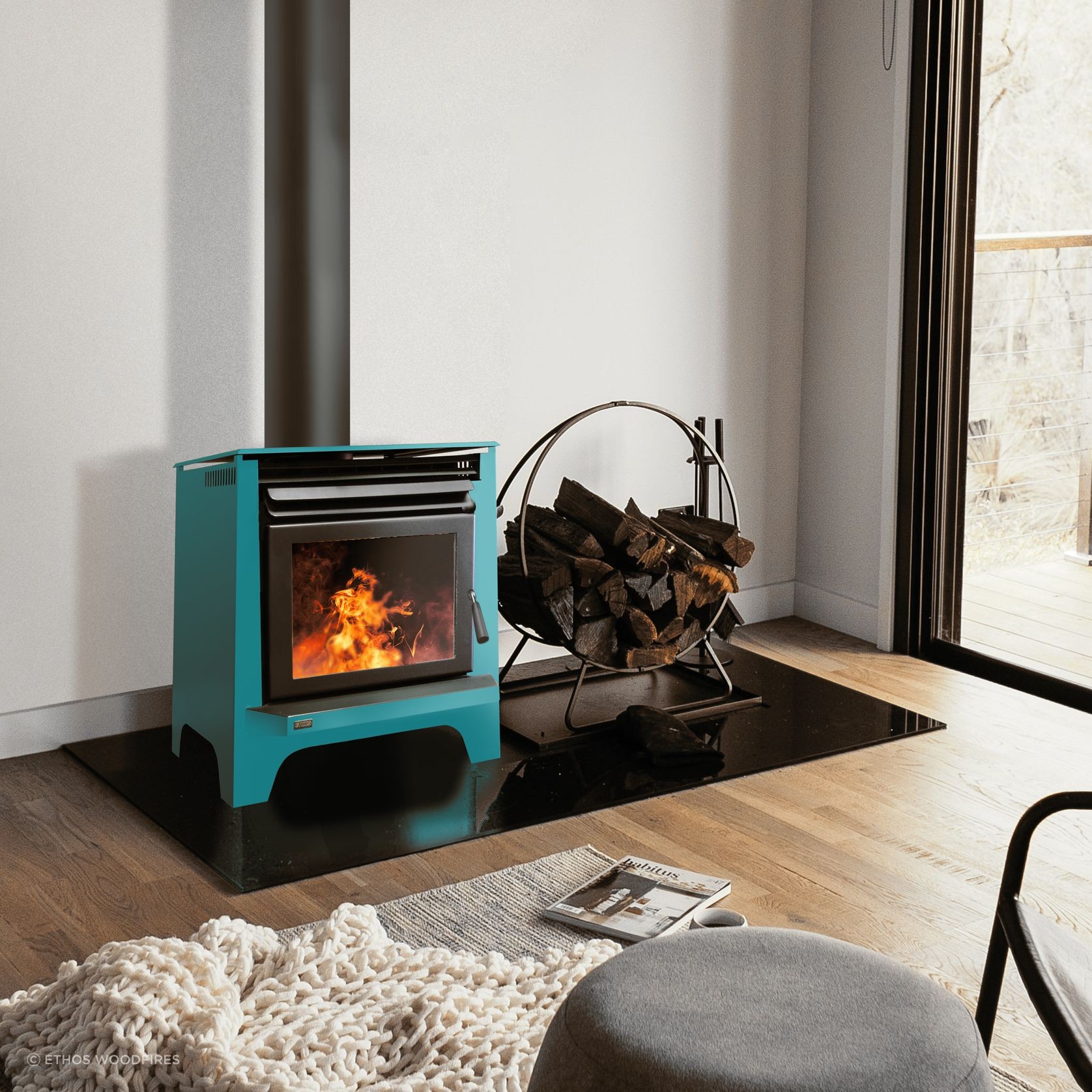 Phoenix Freestanding Wood Fireplace gallery detail image