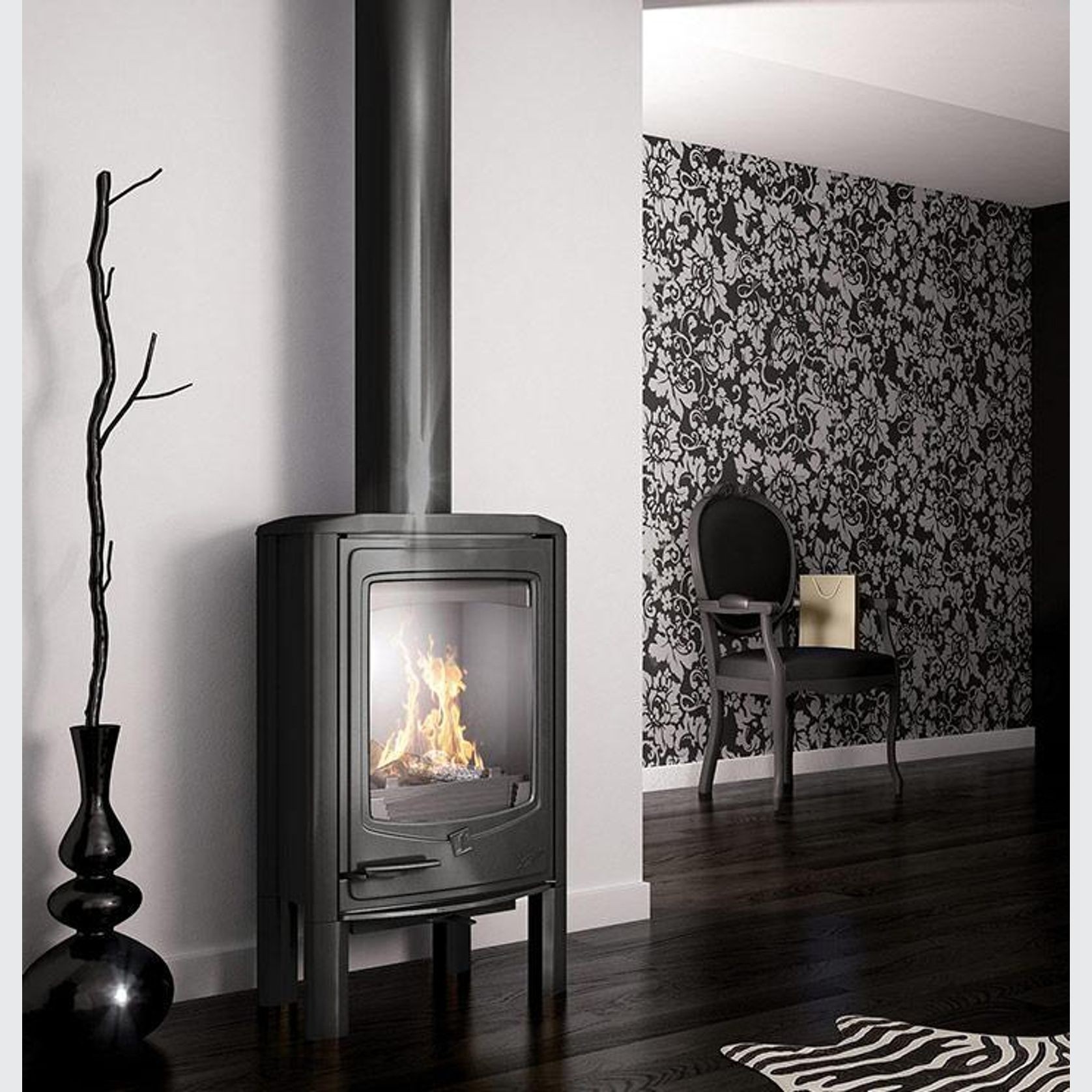 Seguin Jade Freestanding Fireplace gallery detail image